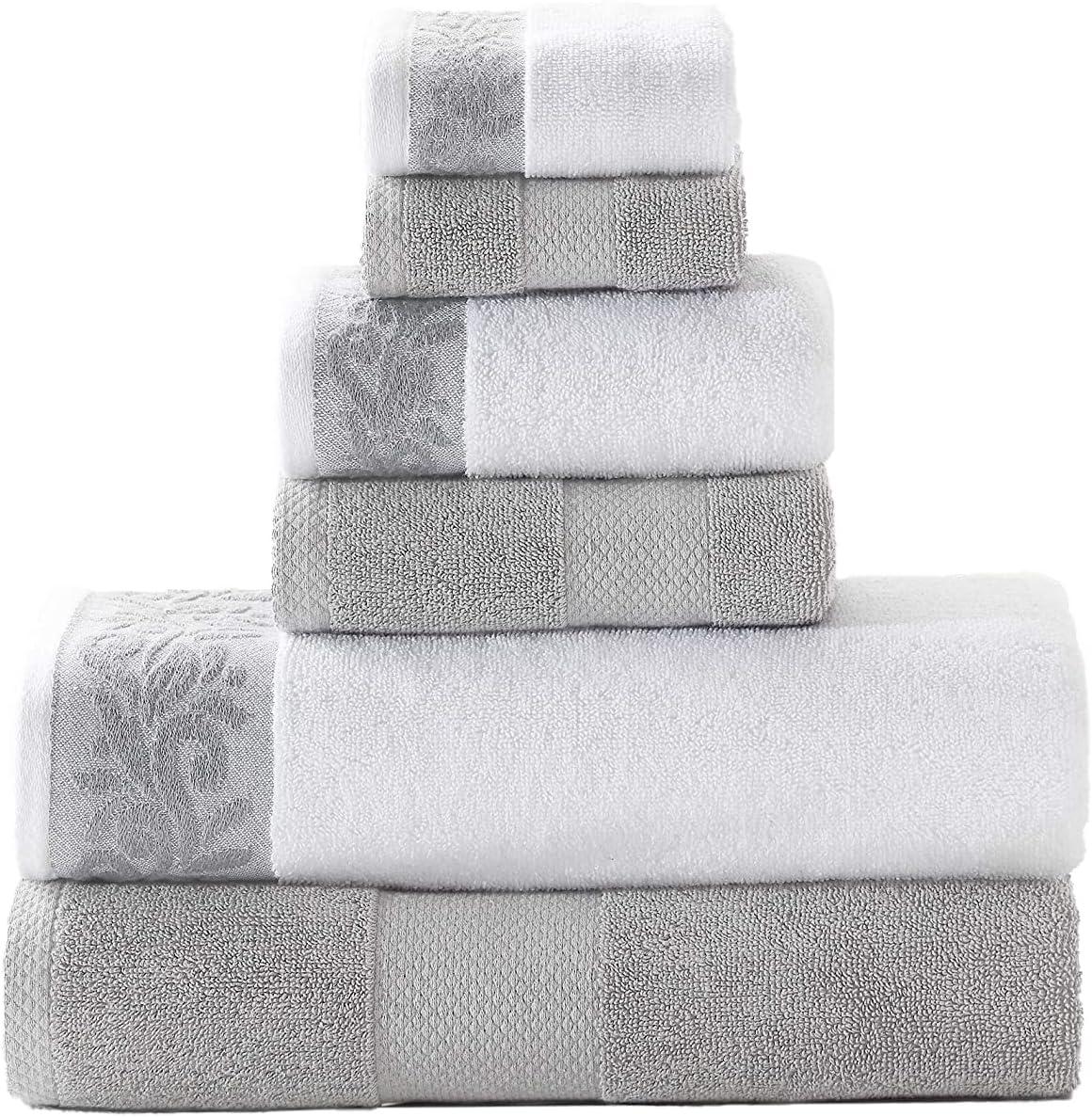 Modern Threads Modern Threads 600 GSM 6-Piece Towel Set with Filgree Jacquard Border