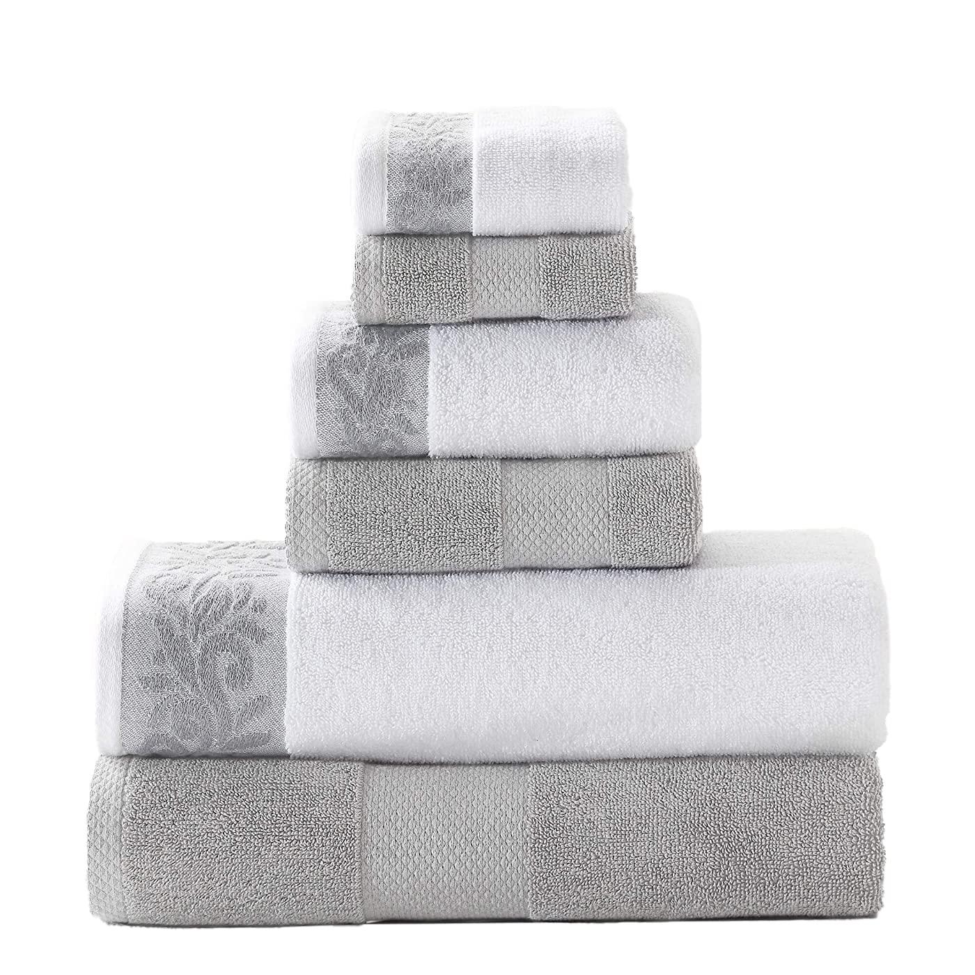 Modern Threads Modern Threads 600 GSM 6-Piece Towel Set with Filgree Jacquard Border