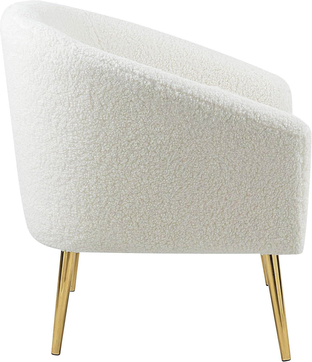 Meridian Furniture Barlow Faux Sheepskin Fur Accent Chair with Gold Legs