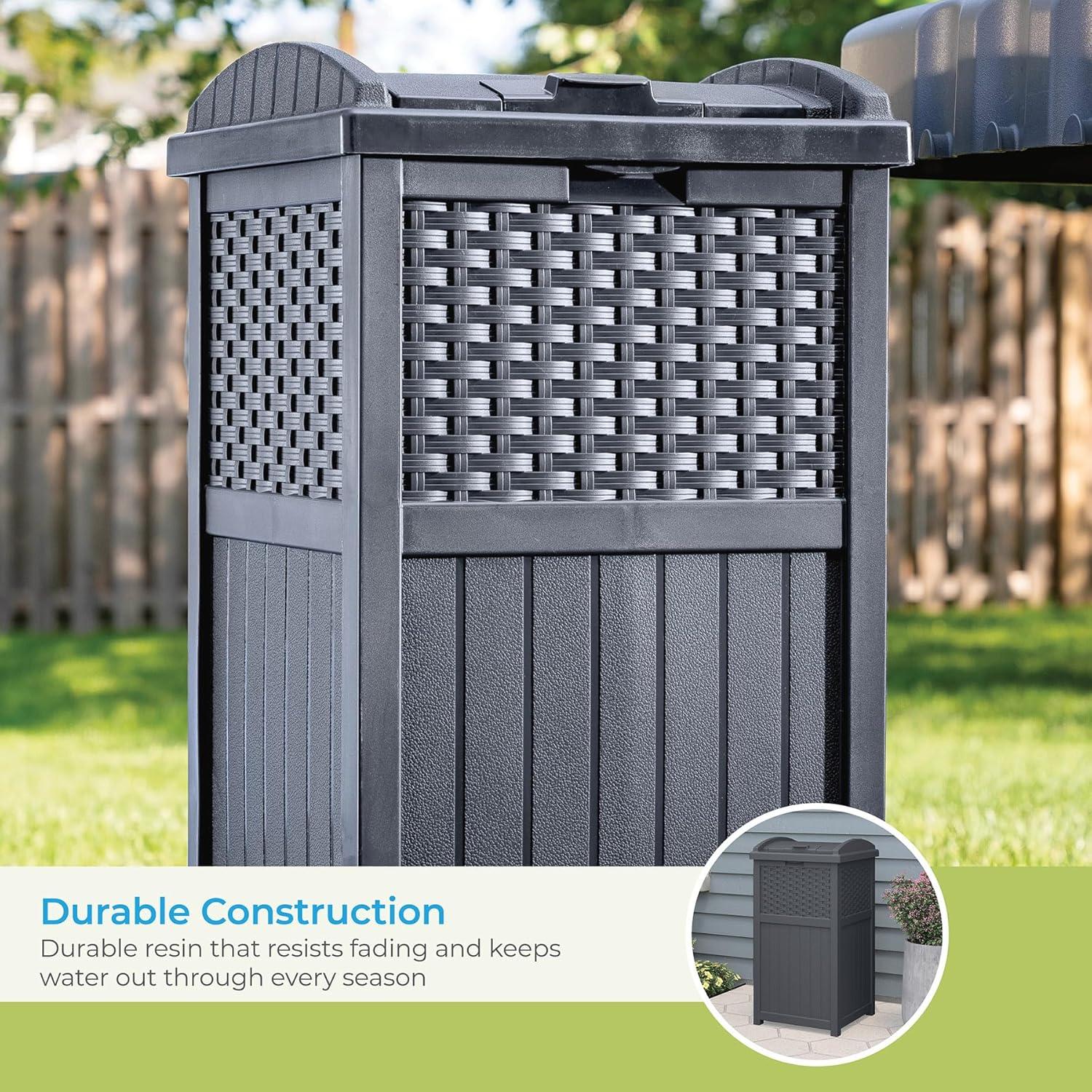 Suncast Suncast 33 Gallon Manual Lift Trash Hideaway Container