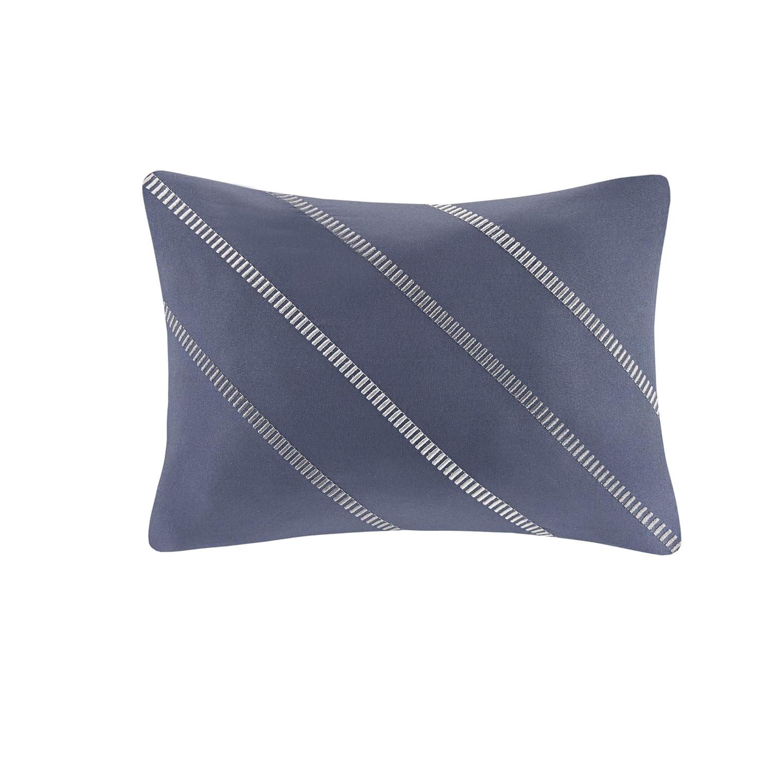 Intelligent Design Marsden Blue/Gray Microfiber Striped Comforter Set with Bed Sheets