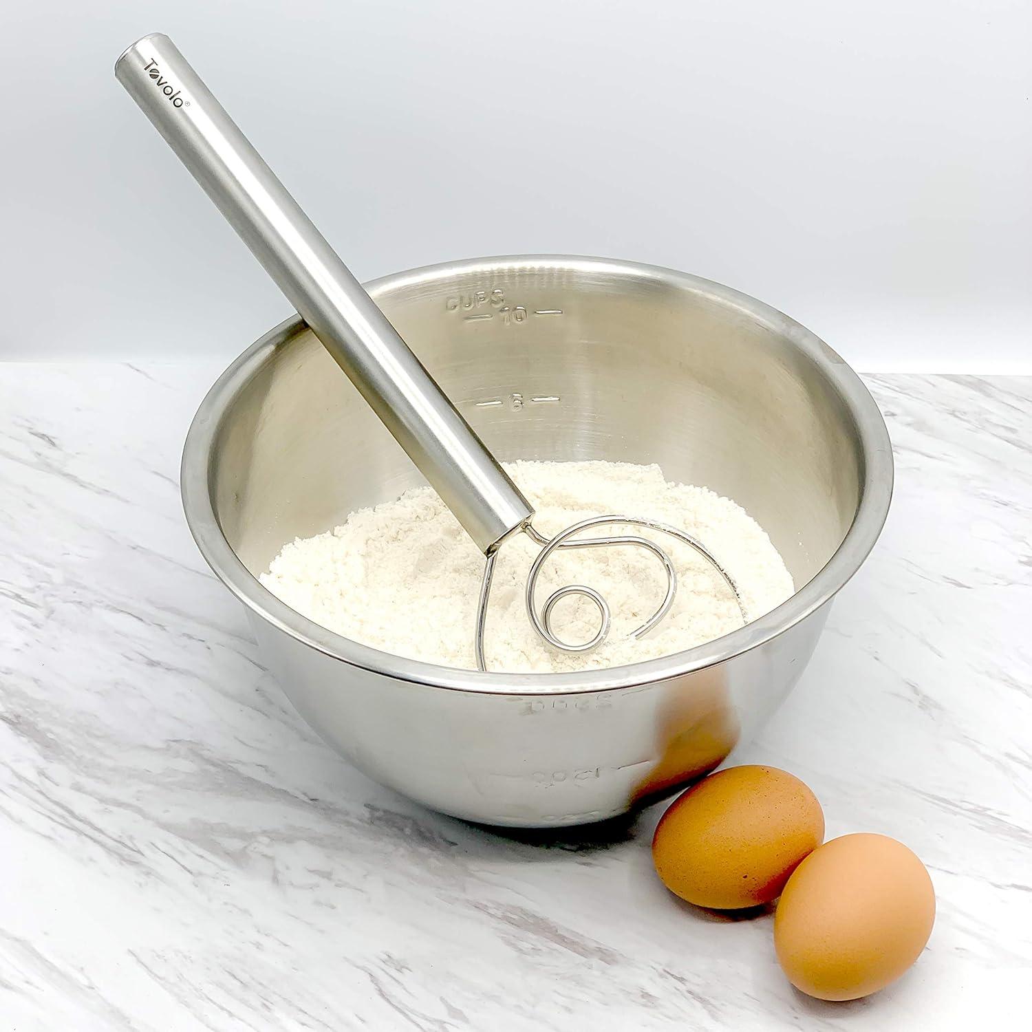 Stainless Steel 12" Dough Whisk for Baking