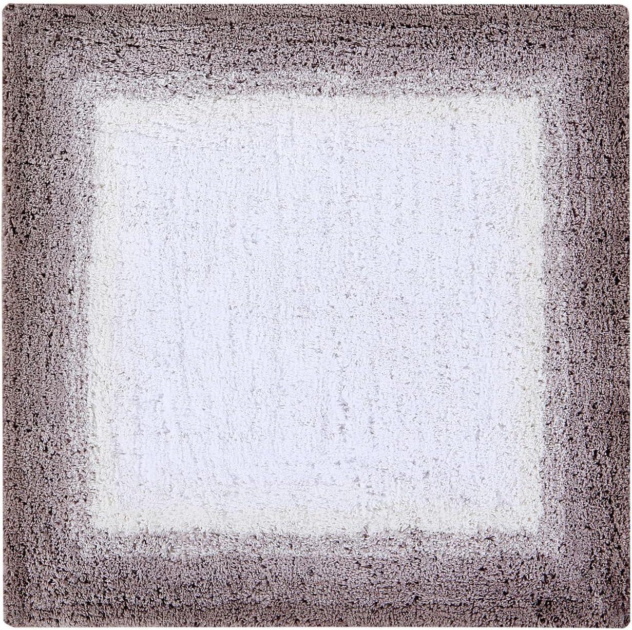 Better Trends Torrent 100% Cotton Tufted Non- Slip Backing Bath Rug 24" Square - Beige