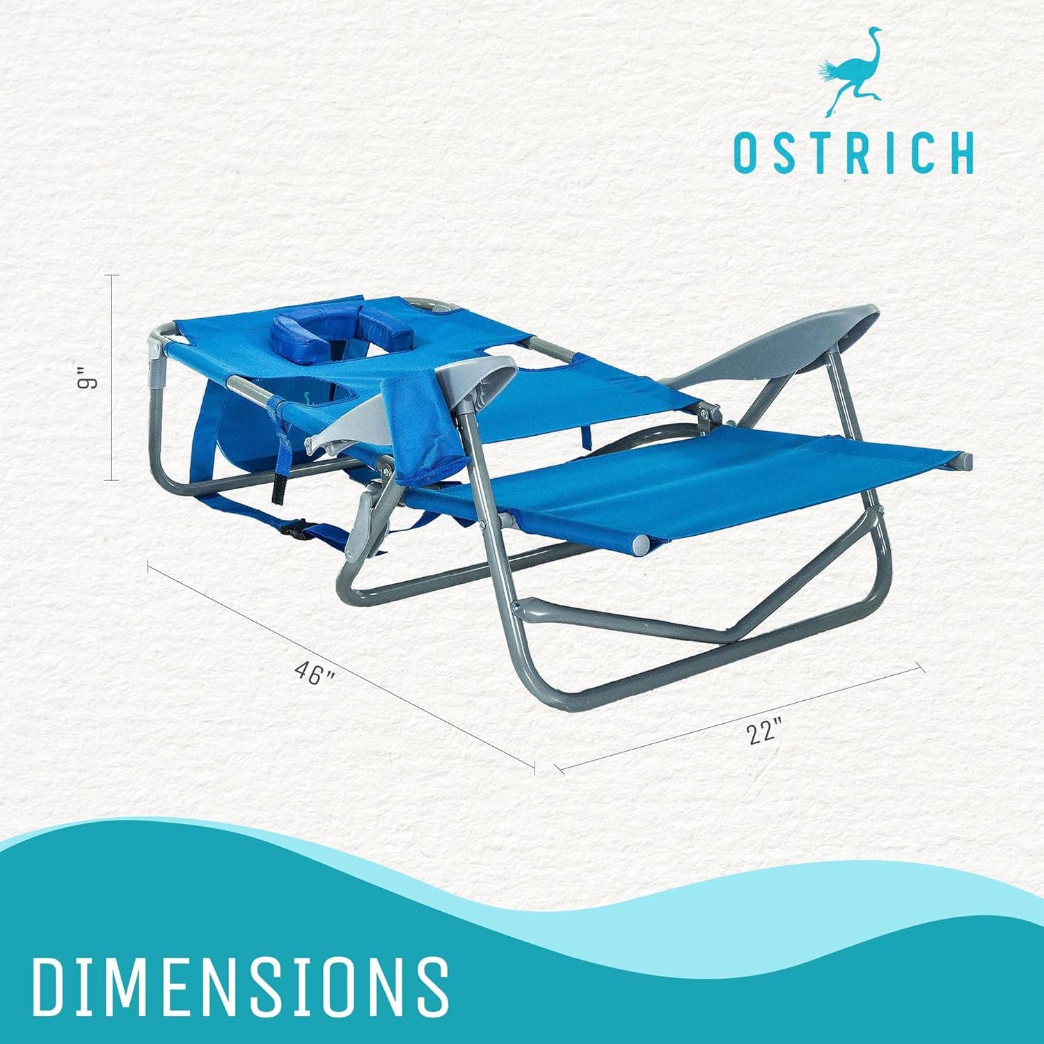 Ostrich On-Your-Back Outdoor Reclining Beach Lounge Pool Camping Chair