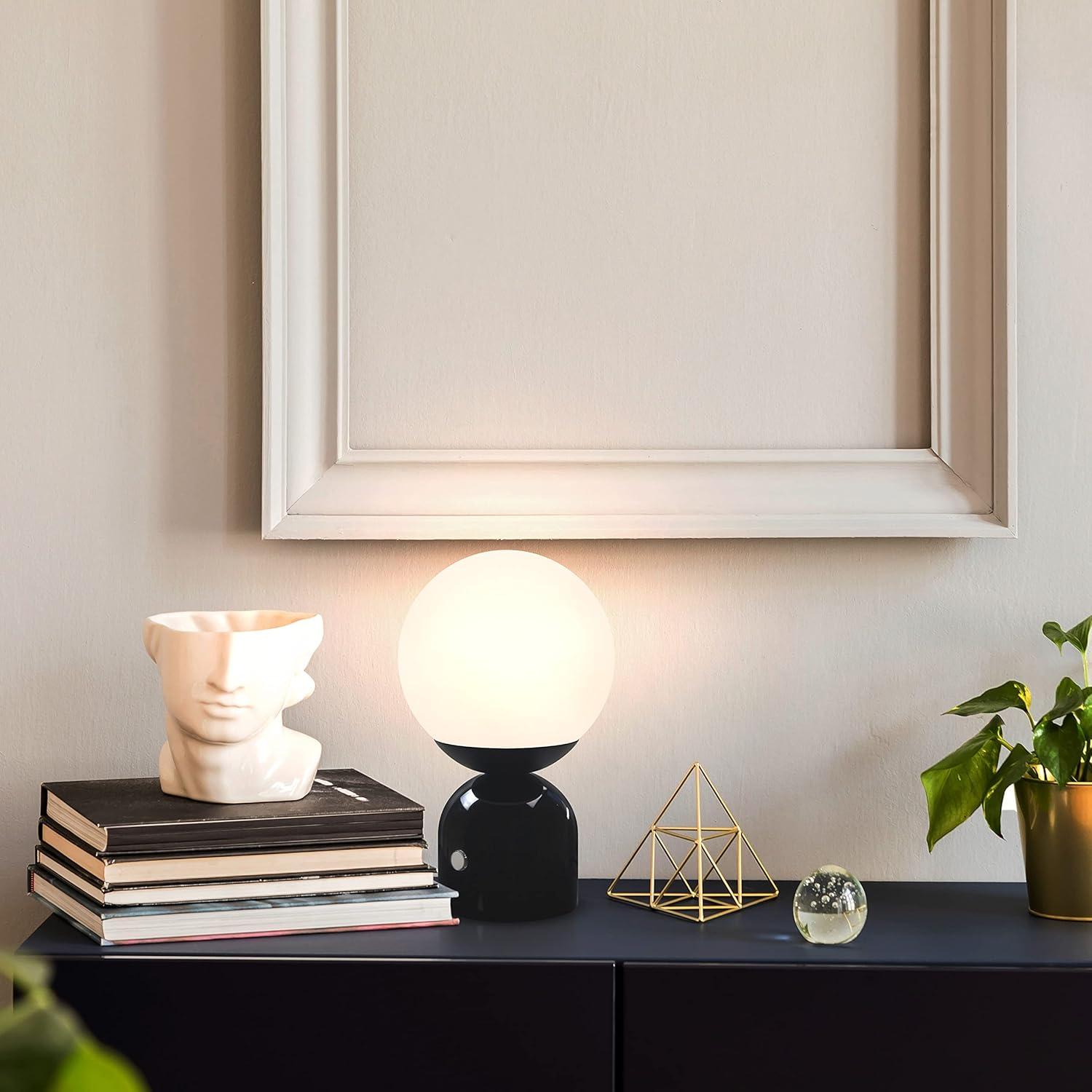 Brightech Mila 9.85 in. Mid-Century Modern Integrated LED Bedside Table Lamp