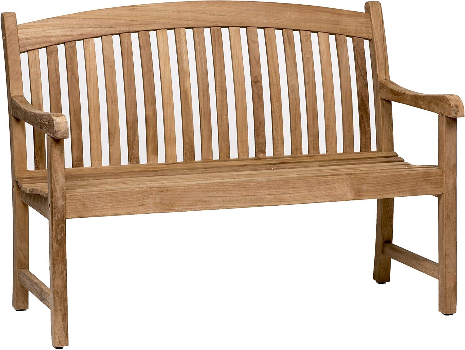 Amazonia 4 Feet Teak Wood Outdoor Bench in Rich Brown