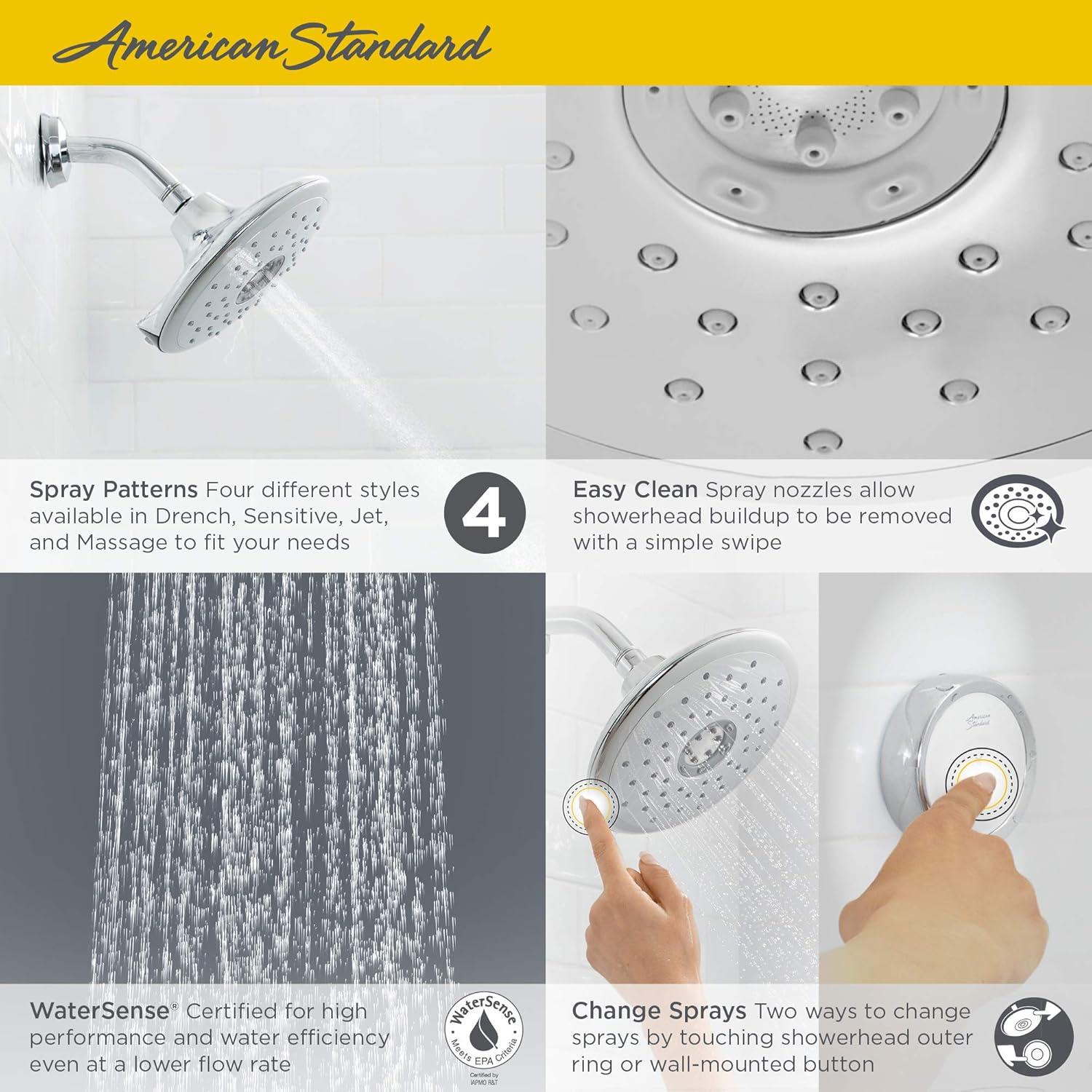 Chrome Multi-Function Wall Mounted Shower Head with Remote