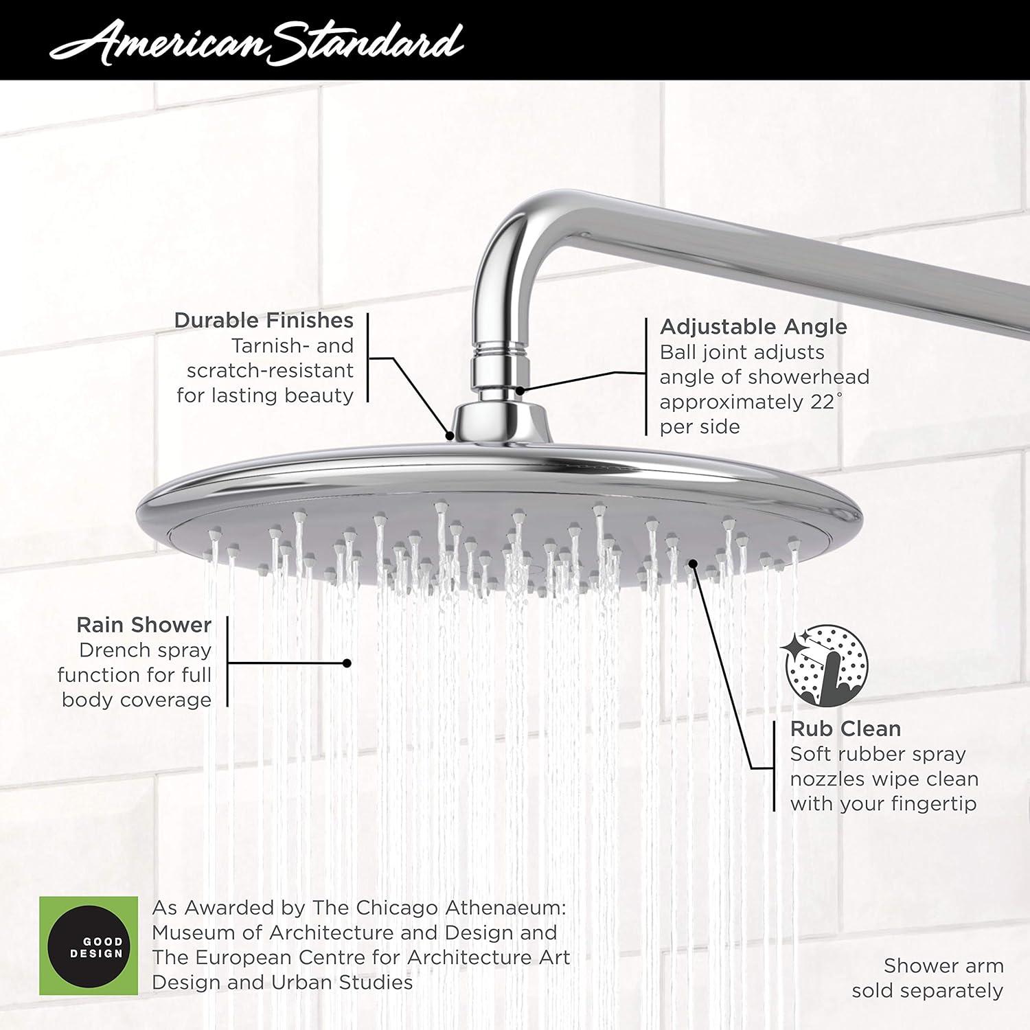 American Standard Spectra 11-in. Rain Shower Head 1.8 GPM in Brushed Nickel