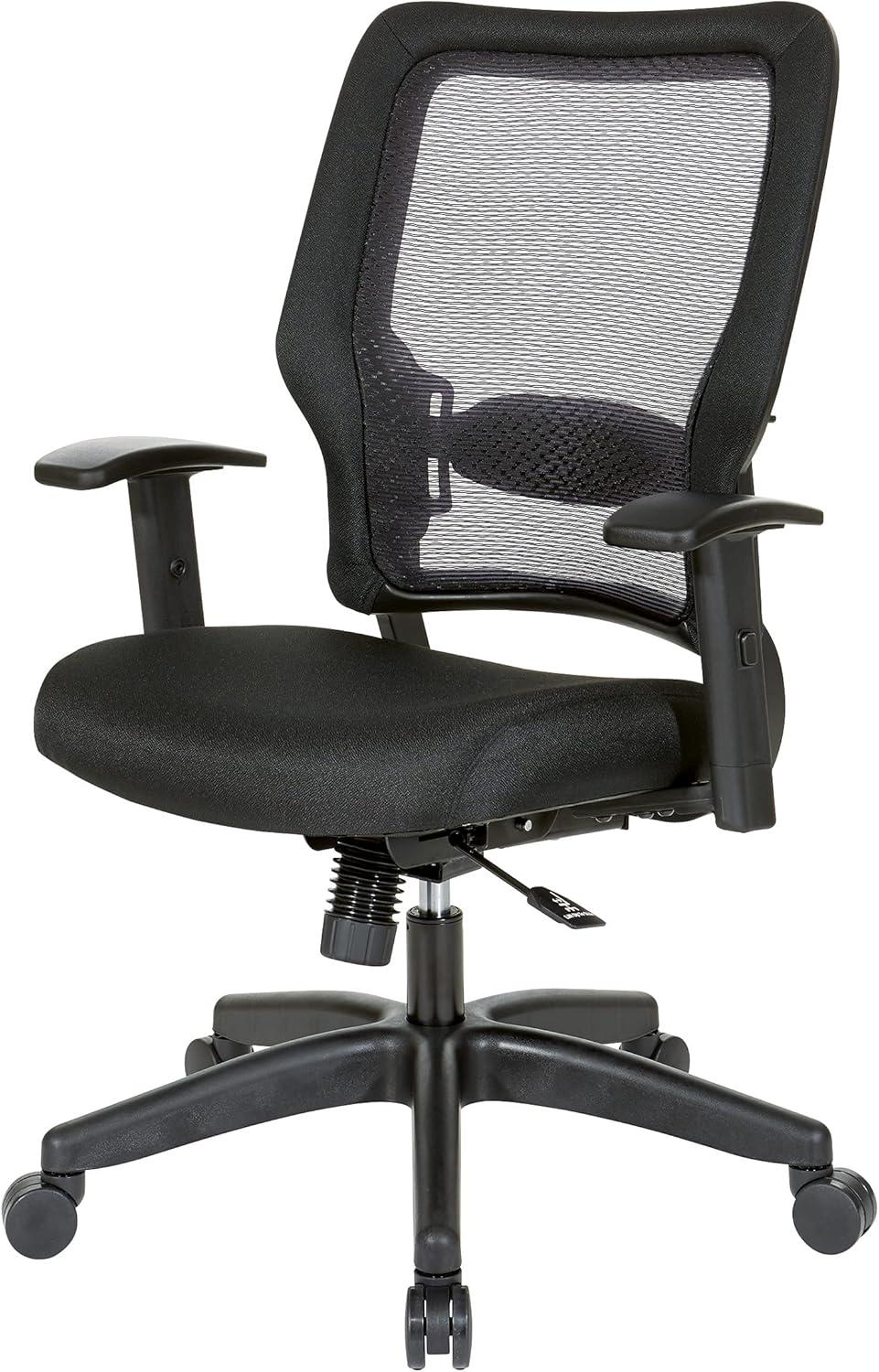 Space Seating 24/7 Intense Use Office Chair Breathable Air Grid in Black Fabric