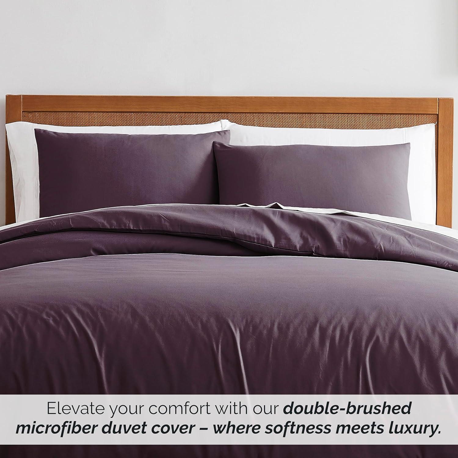 Southshore Fine Living Oversized 2-Piece ultra-soft Duvet Cover Set with Shams, Purple, Twin/Twin XL