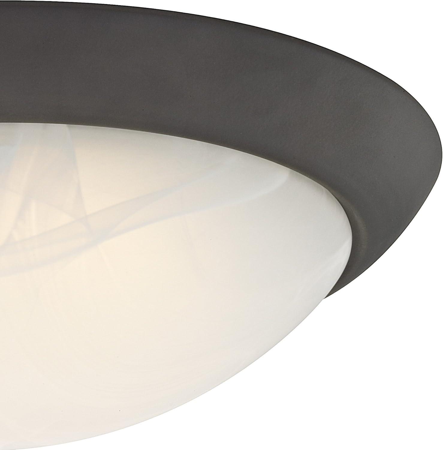 11" Alabaster Glass Globe LED Ceiling Light in Oil Rubbed Bronze