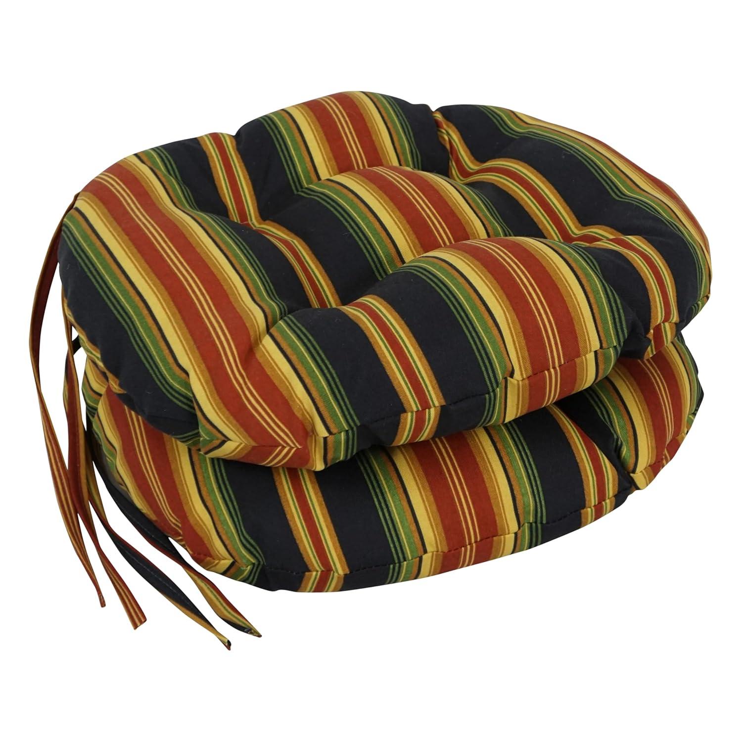 16-inch Multicolor Polyester Tufted Outdoor Chair Cushions
