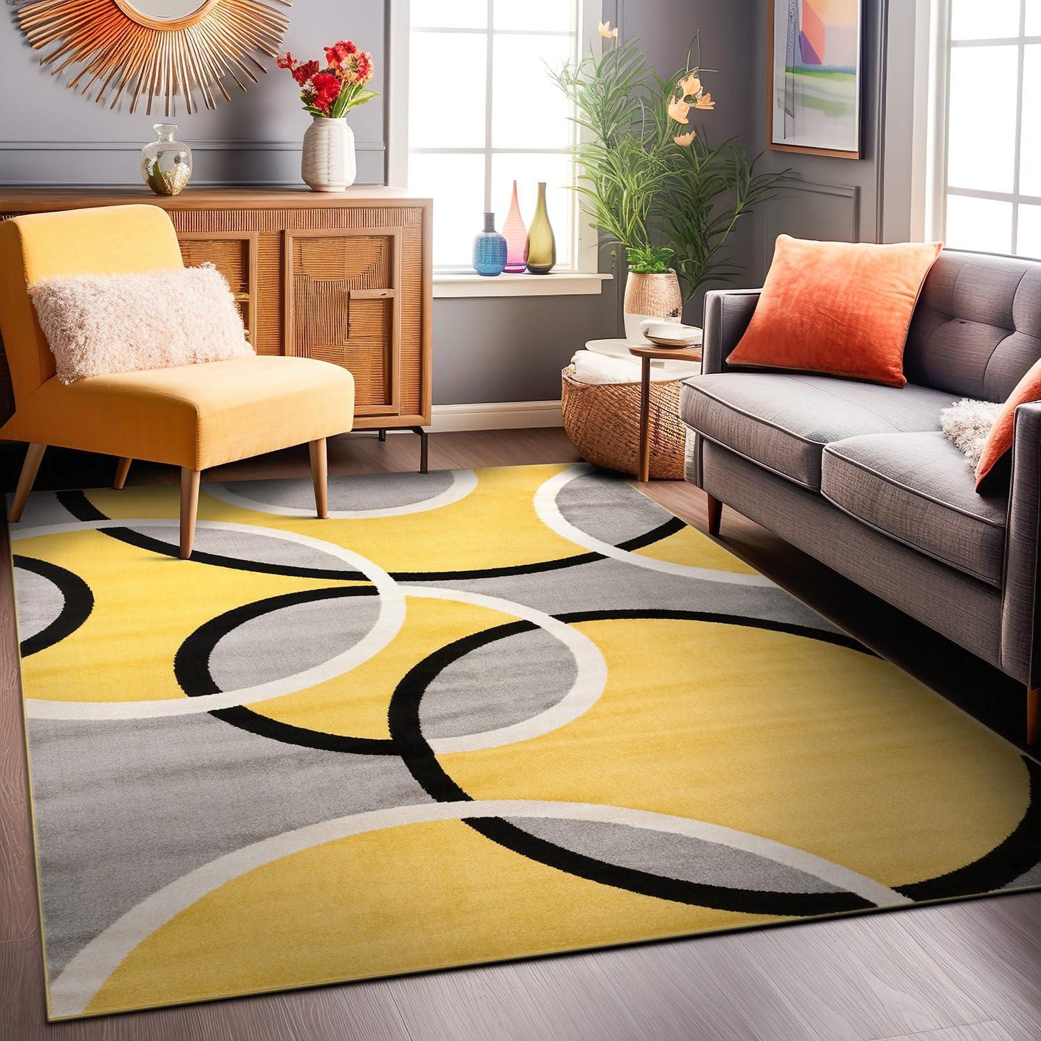 World Rug Gallery Modern Abstract Circles Area Rug