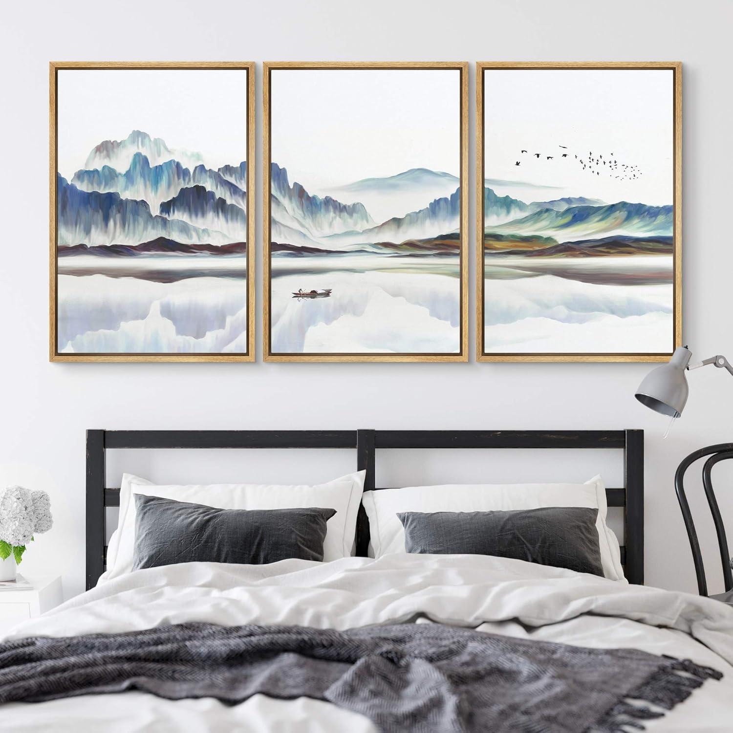 NWT Framed Canvas Wall Art for Living Room, Bedroom Canvas Prints for Home Decoration Ready to Hanging - 24"x36"x3 Panels