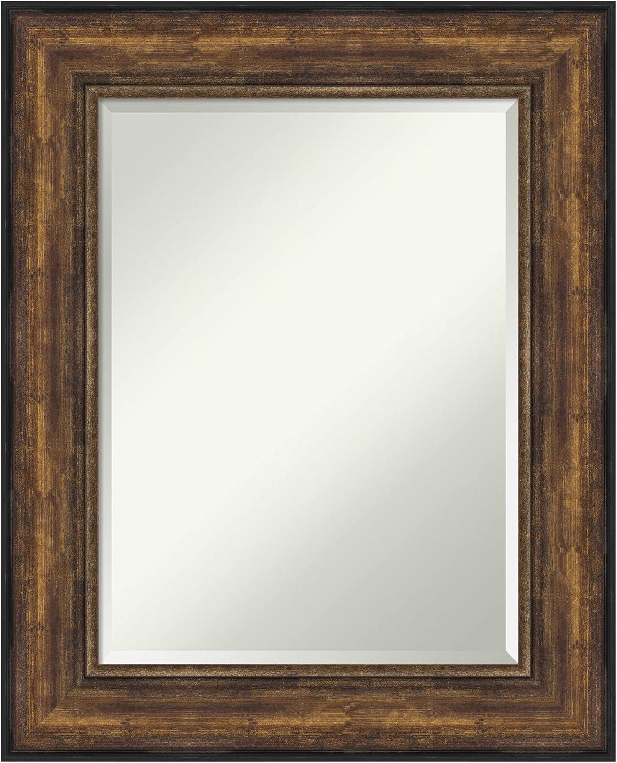 Medium Rectangle Bronze Bronze/Copper Metallic Beveled Glass Modern Mirror (31.5 in. H x 25.5 in. W)