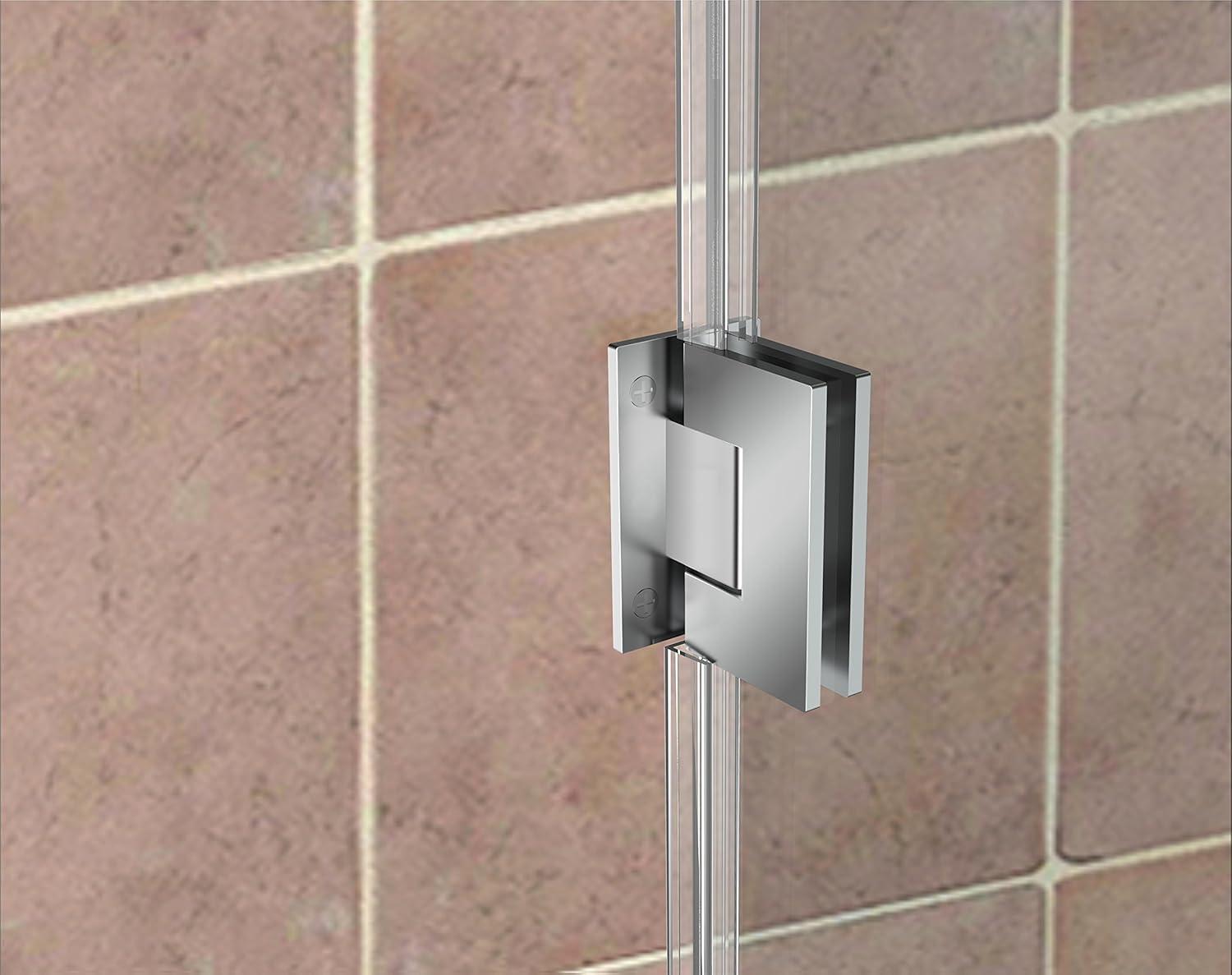Aston Kinkade 26.75" - 27.25" W x 72" H Hinged Frameless Shower Door SDR997EZ-CH-27-10