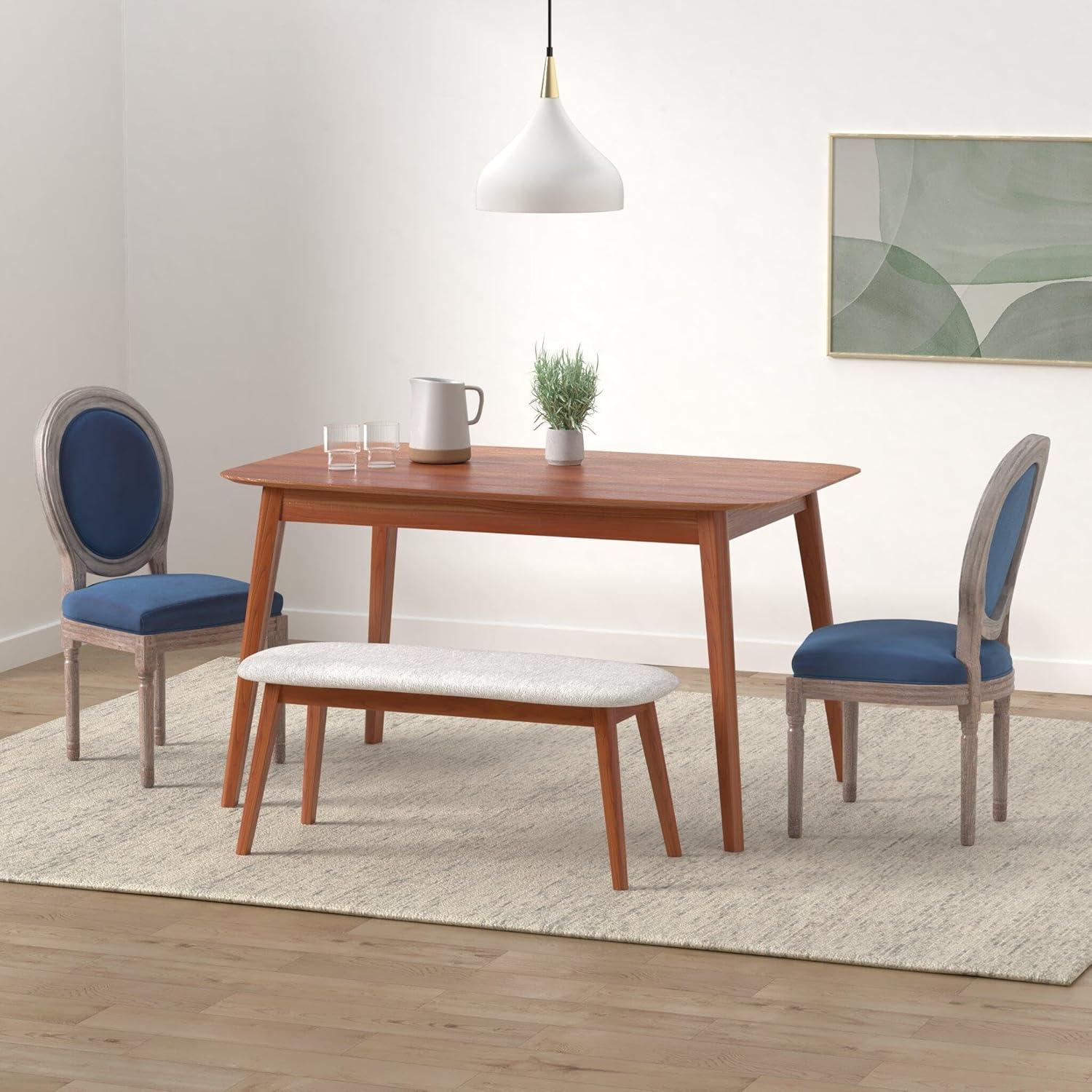 One Allium Way® French Style Vintage Solid Wood Upholstered Dining Chair (Set of 4)