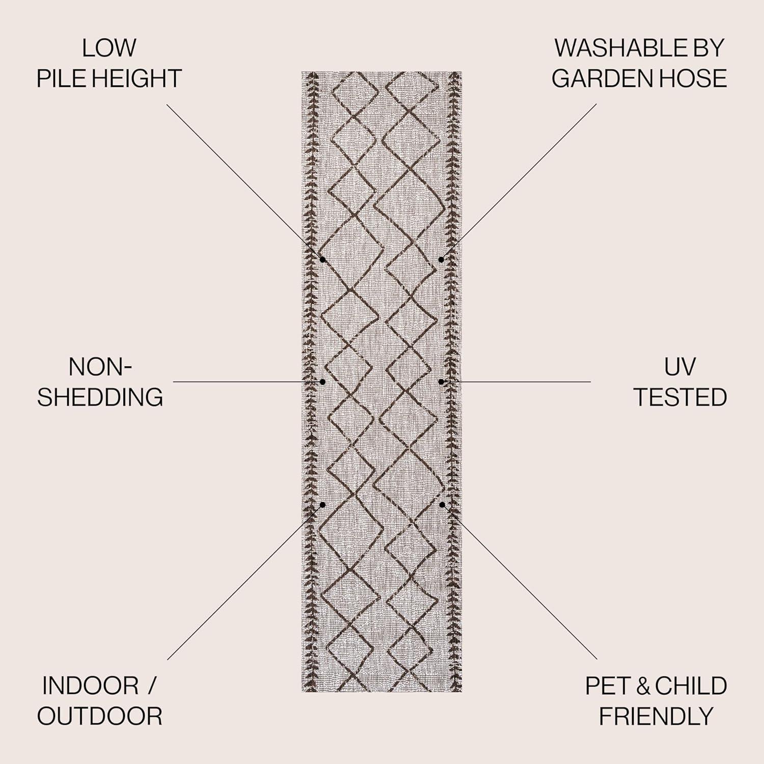 Derya Diamond Trellis Indoor/Outdoor Area Rug - JONATHAN Y