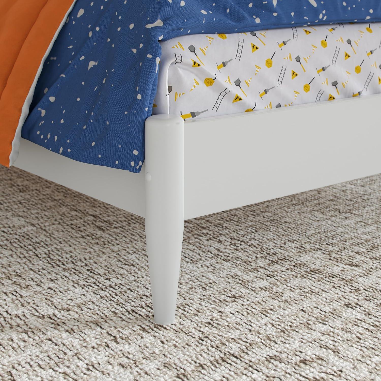 AFI Naples Queen Solid Wood Low Profile Platform Bed, White