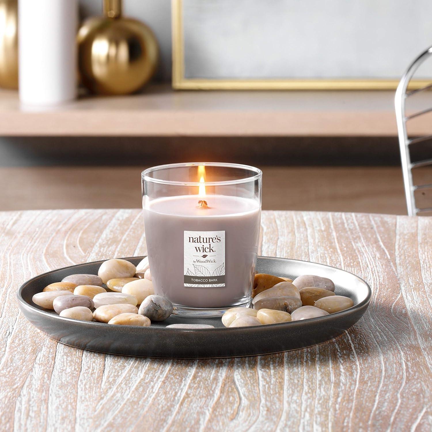 Nature's Wick Tobacco Bark Candle, Medium Jar