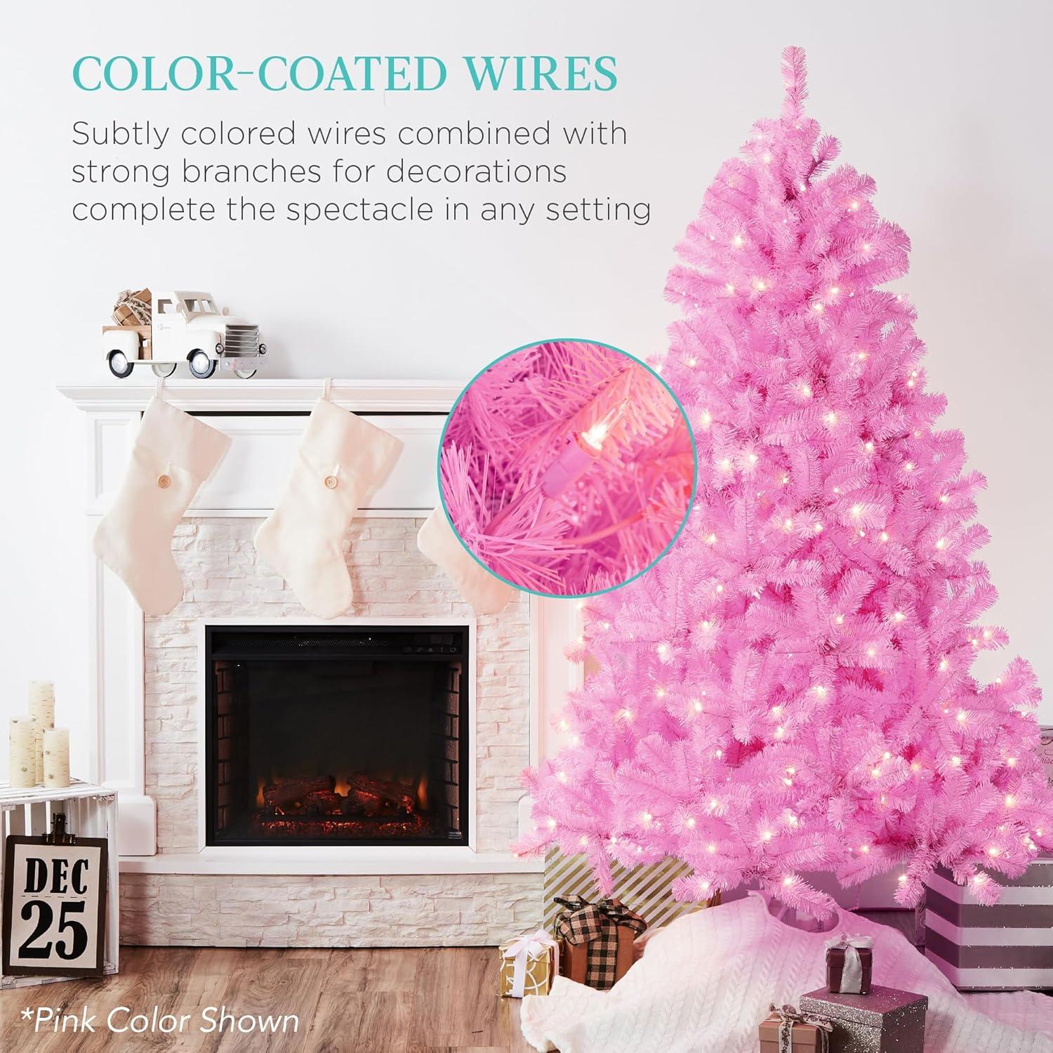 Best Choice Products 6ft Pre-Lit Lime Green Christmas Tree, Artificial Holiday Decoration w/ 250 Lights