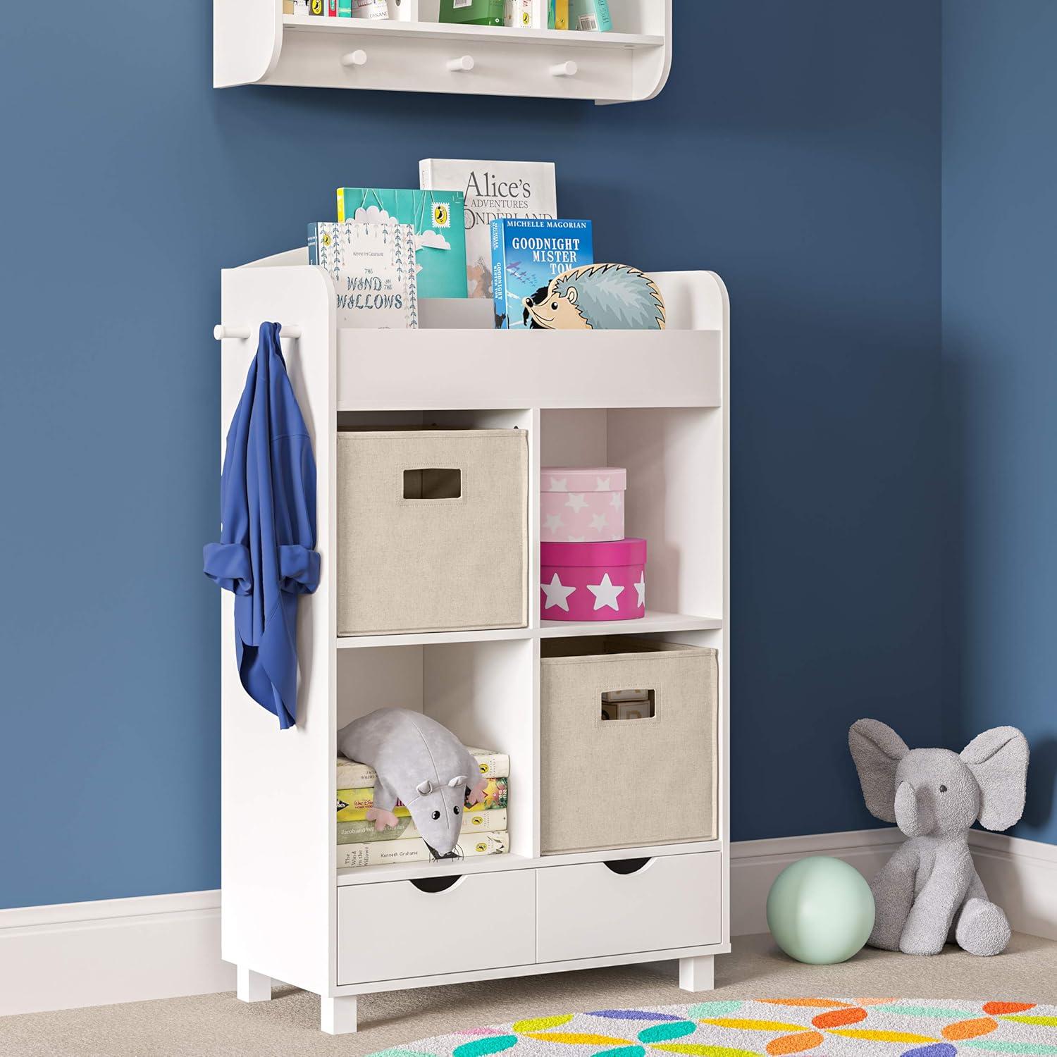 Kids' Book Nook Collection Cubby Storage Cabinet and Bookrack with 2 Bins - RiverRidge