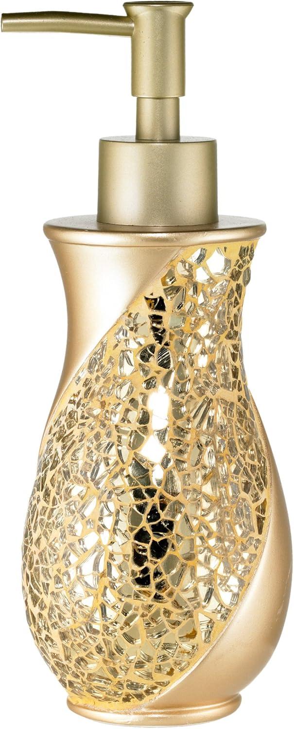 Gold Crackle Embellished Resin Lotion Dispenser