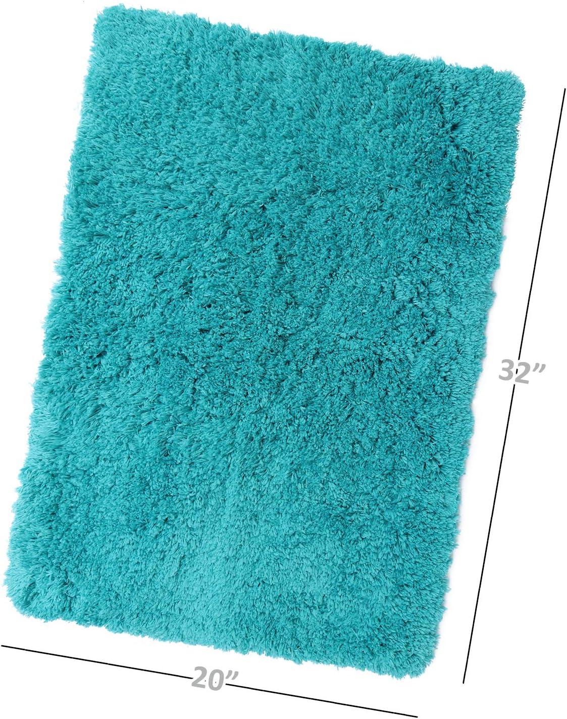 Nestl Super Soft Shaggy Bath Rug, Absorbent Bathroom Rug, Small Medium and Contour, Teal