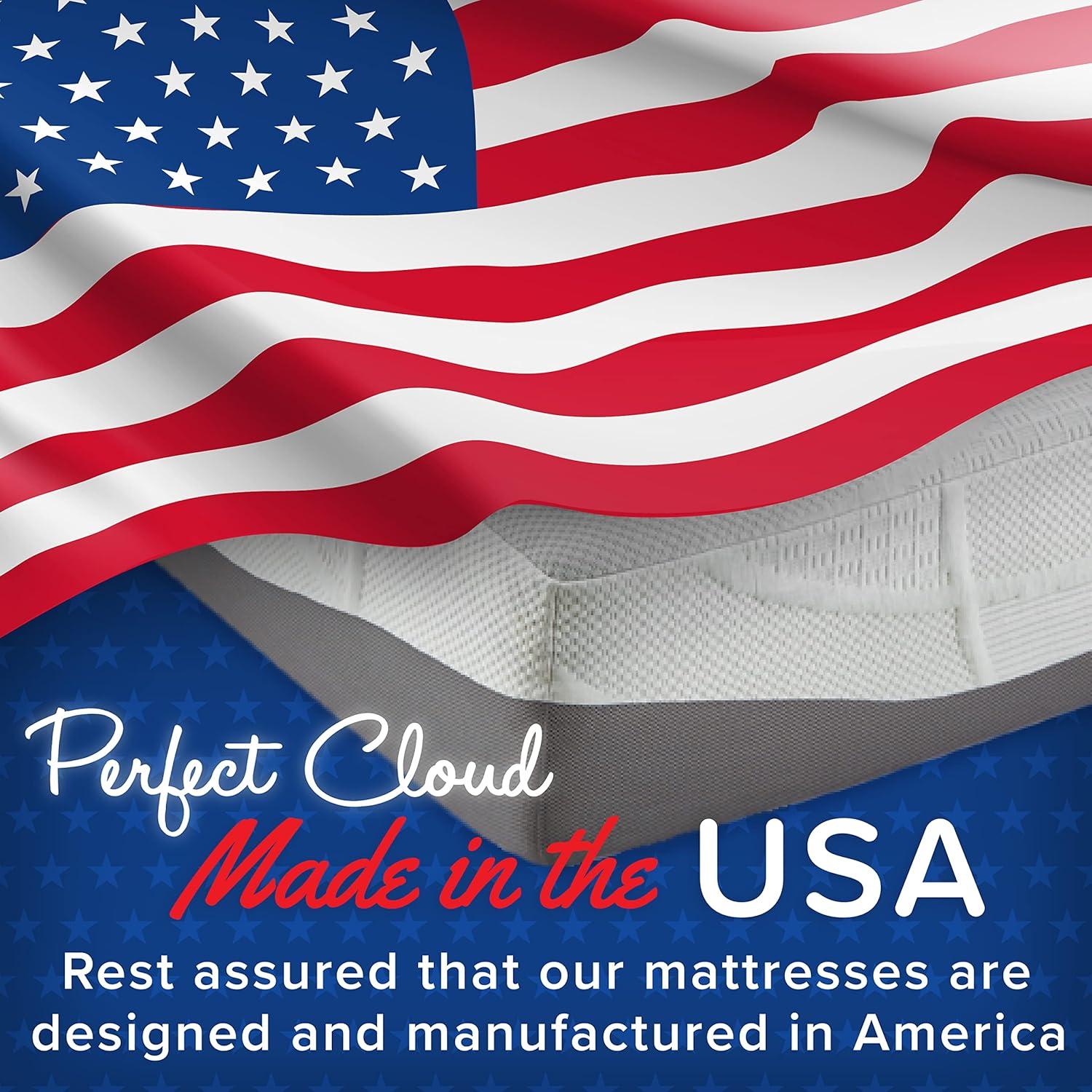 Perfect Cloud UltraPlush Memory Foam Mattress Charcoal-Infused Bed Foam, Full 80” x 76” x 10”