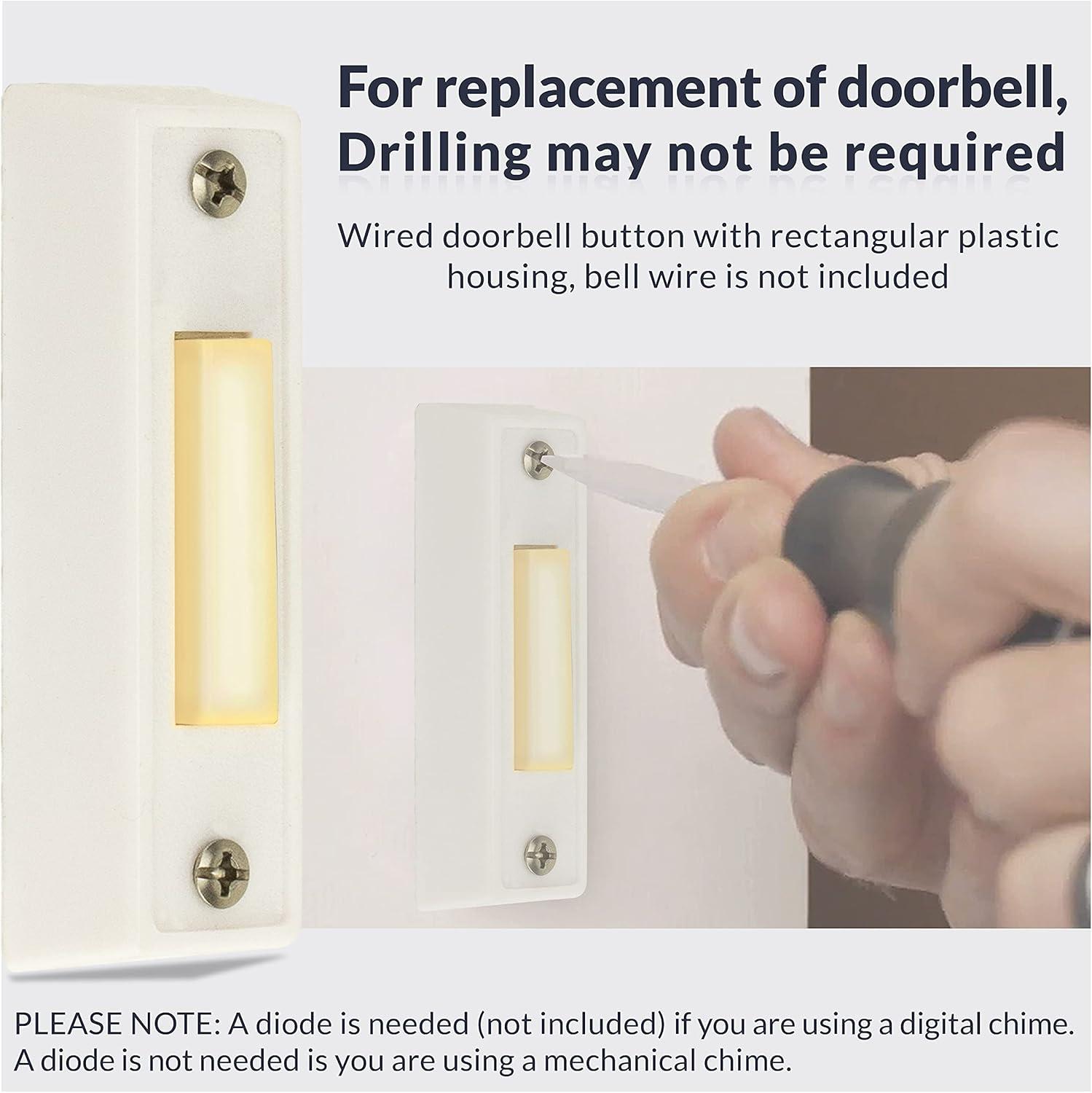 Newhouse Hardware White Doorbell replacement button