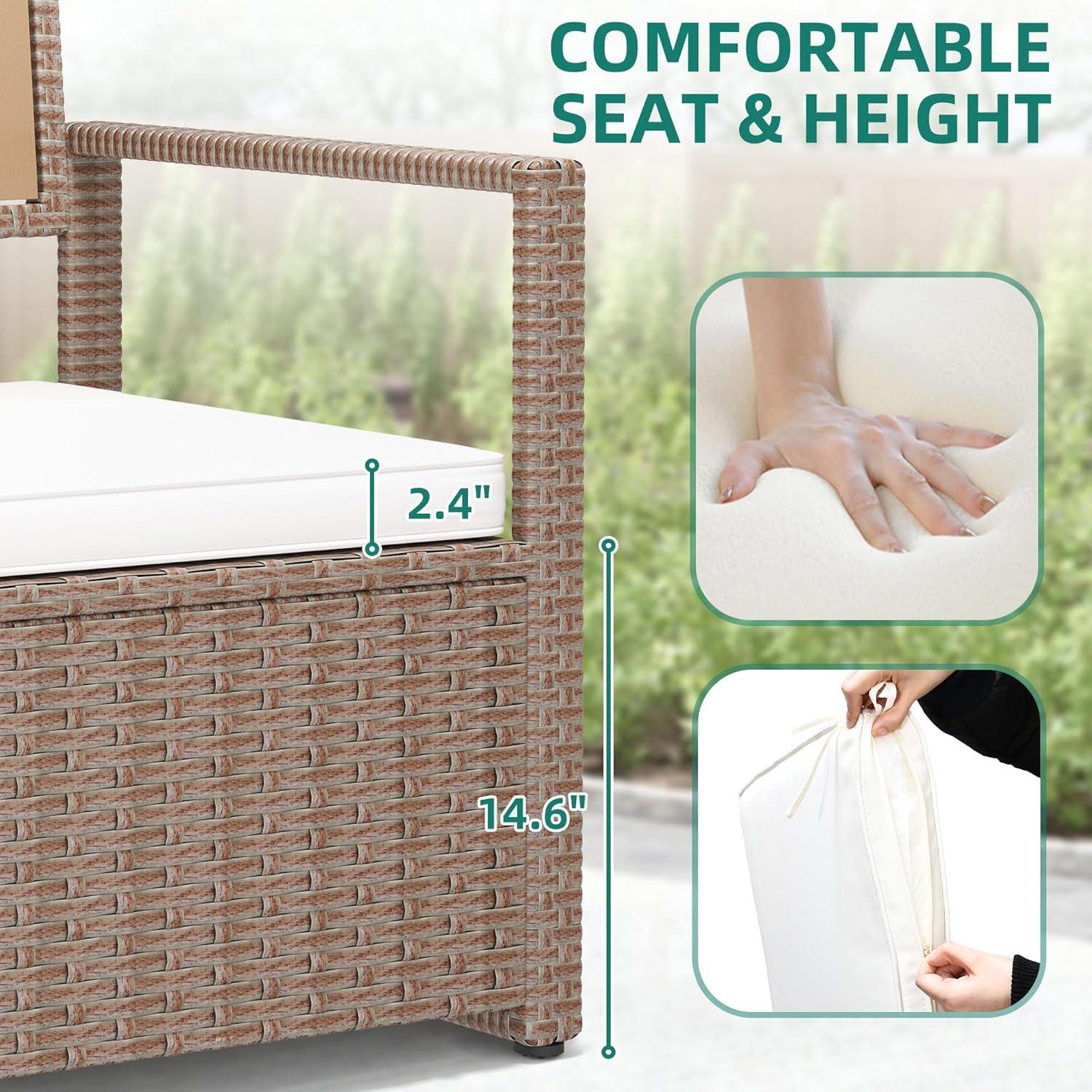 Gray Wicker and Polyethylene Outdoor Storage Bench with Cushion