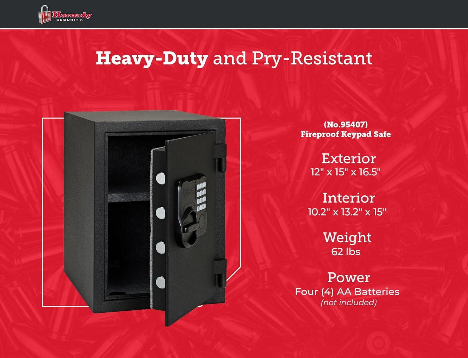 Hornady Electronic Lock Safe, 16.50 in * 15.00 in * 12.00 in Black