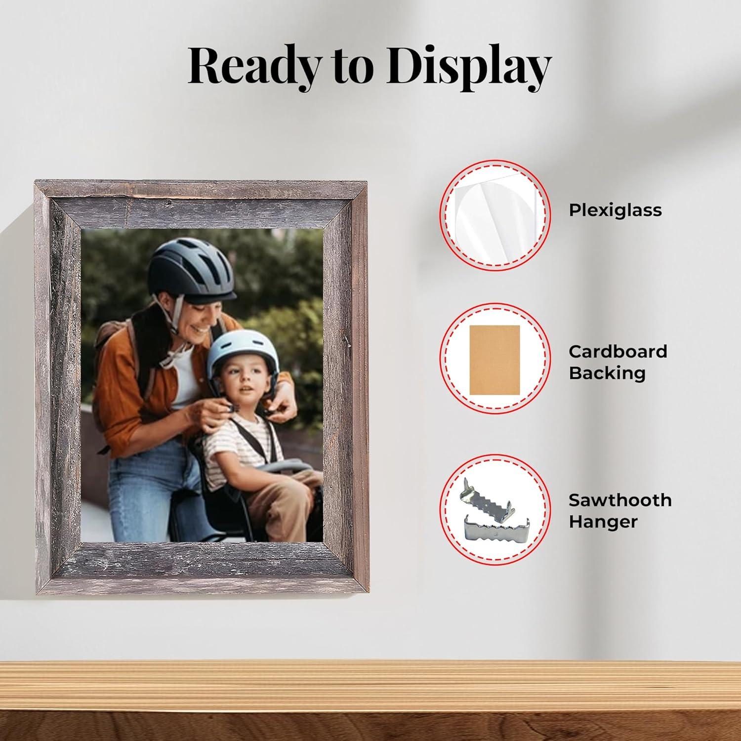 Millwood Pines Kattan Weathered Gray Wood Beveled Picture Frame