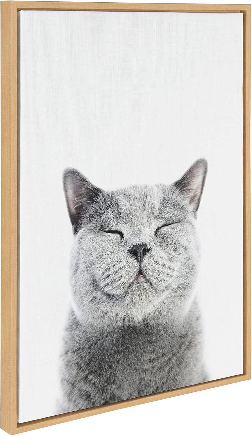 Sylvie Smiling Cat Framed Canvas by Amy Peterson Art Studio - Kate & Laurel All Things Decor