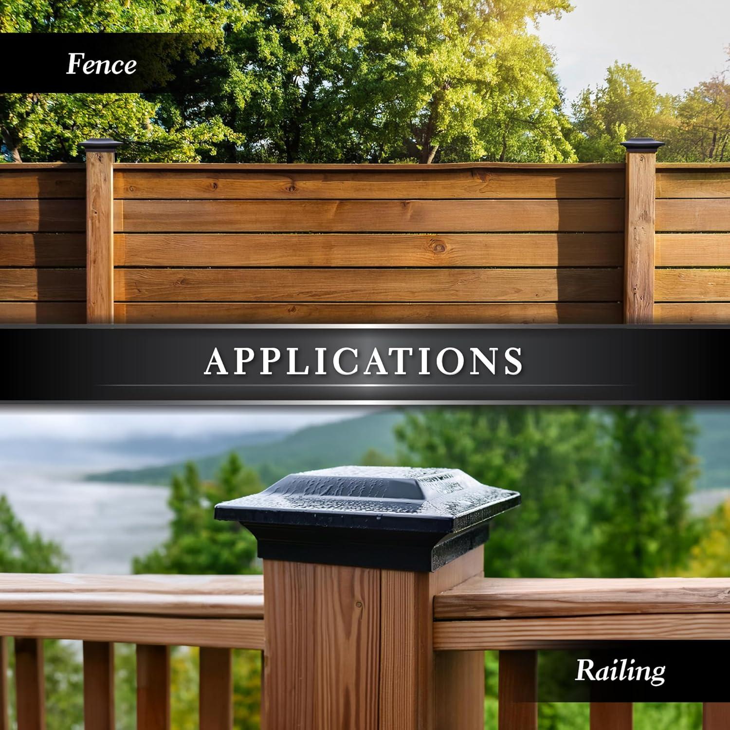 Black Aluminum Outdoor Deck and Fence Post Cap