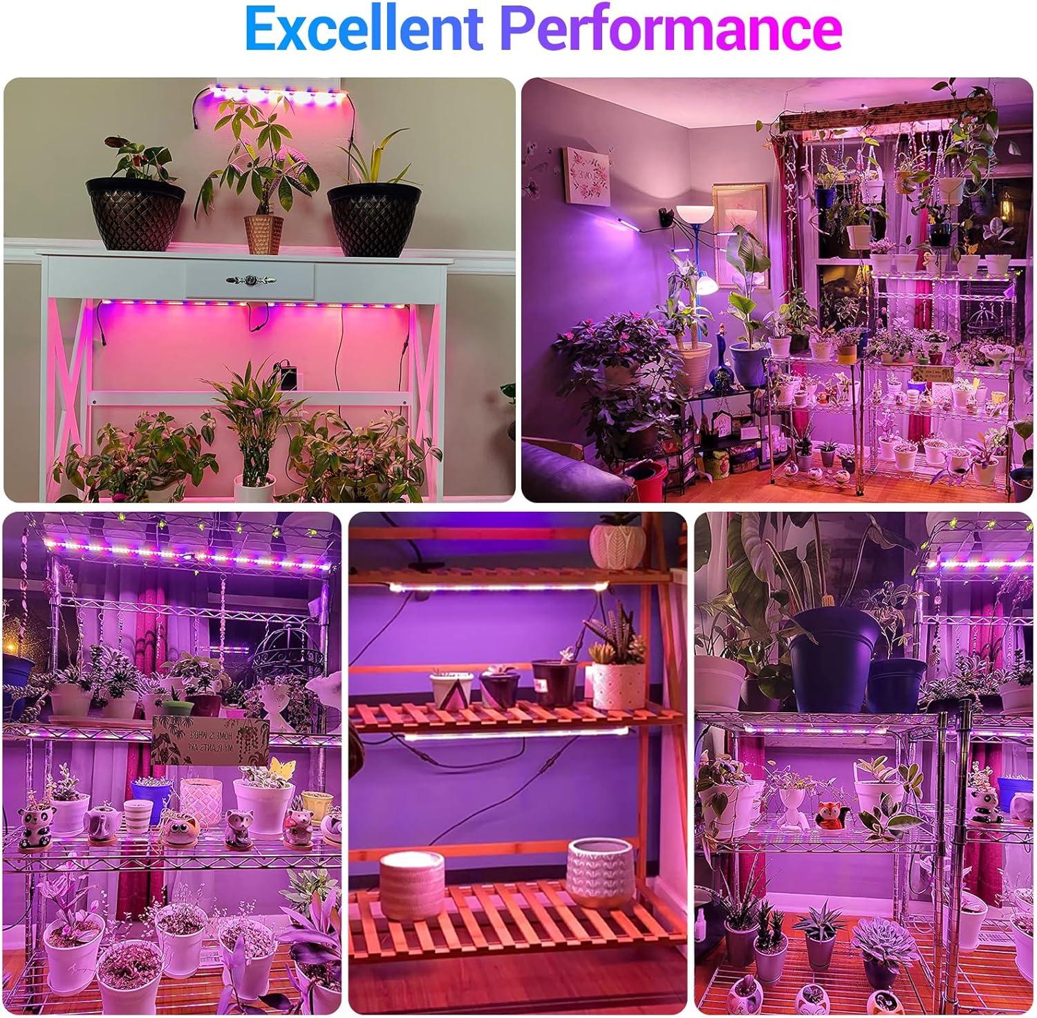 LED Grow Lights Strips for Indoor Plants, 3 Working Modes & 10 Dimmable Levels Plant Lights with Auto Cycle Timer 3/9/12Hrs, 36W Full Spectrum DIY Growing Lamps for Seedings Hydroponics, 6 Strips