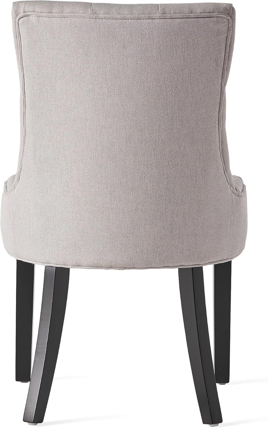 Christopher Knight Home Maggie Contemporary Tufted Armless Dining Chairs (Set of 2), Light Gray/Fabric