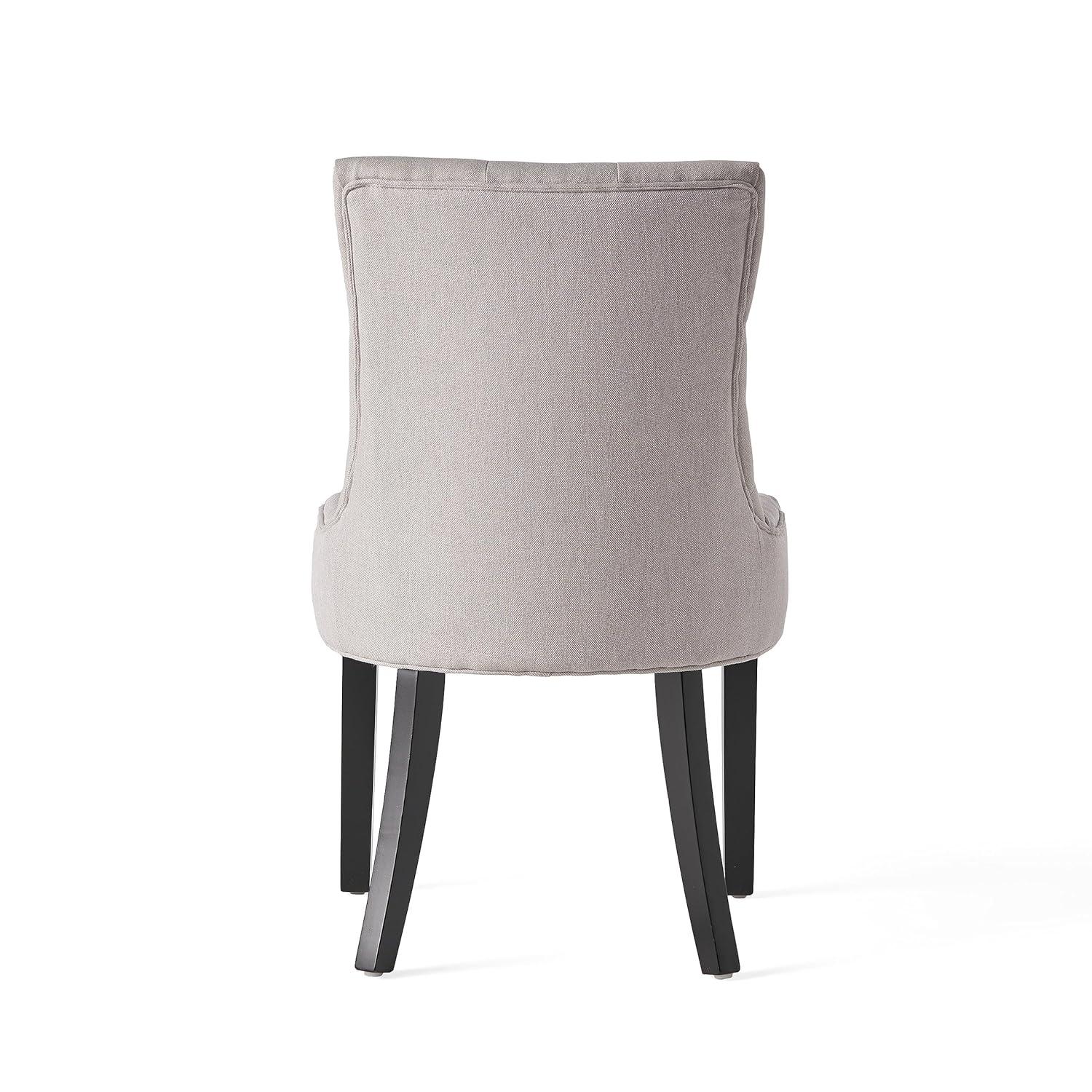 Christopher Knight Home Maggie Contemporary Tufted Armless Dining Chairs (Set of 2), Light Gray/Fabric