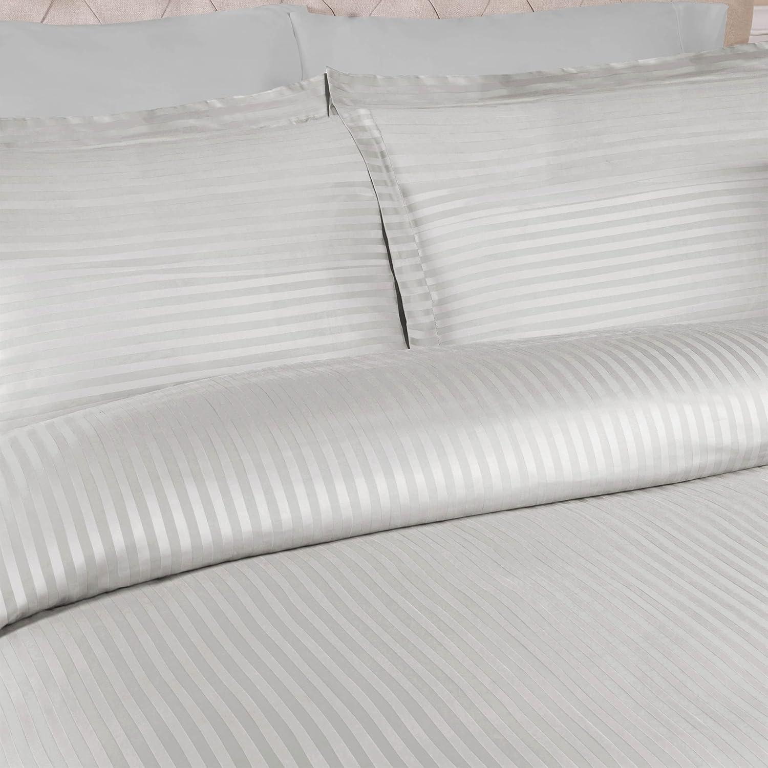 100% Egyptian Cotton Traditional Sateen Striped Luxor Treasures Duvet Cover Set