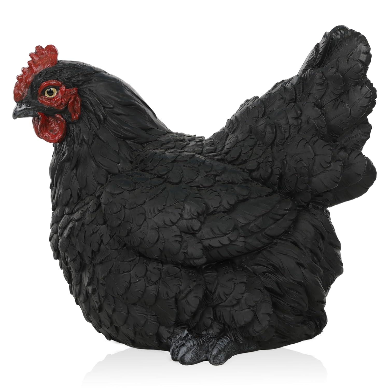 Alpine 8"H Indoor/Outdoor Resting Hen Garden Statue
