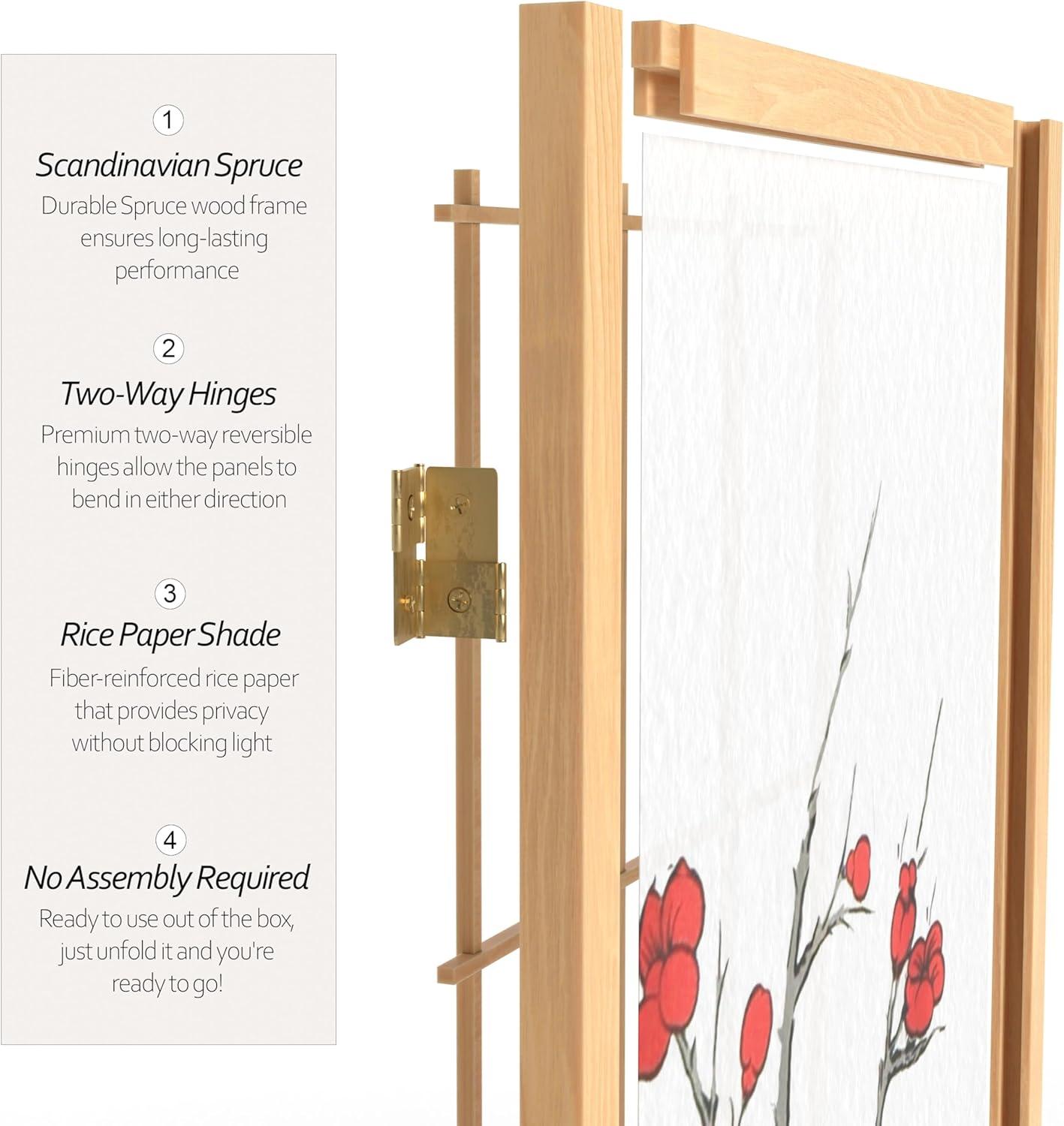 Red Lantern SS-84CBLSS-Natural-3P Room Divider, 3 Panel, Natural