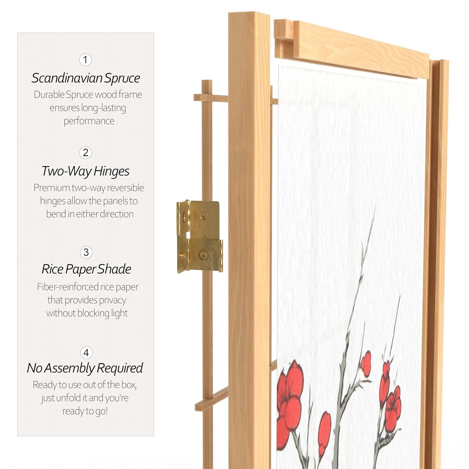 Red Lantern SS-84CBLSS-Natural-3P Room Divider, 3 Panel, Natural