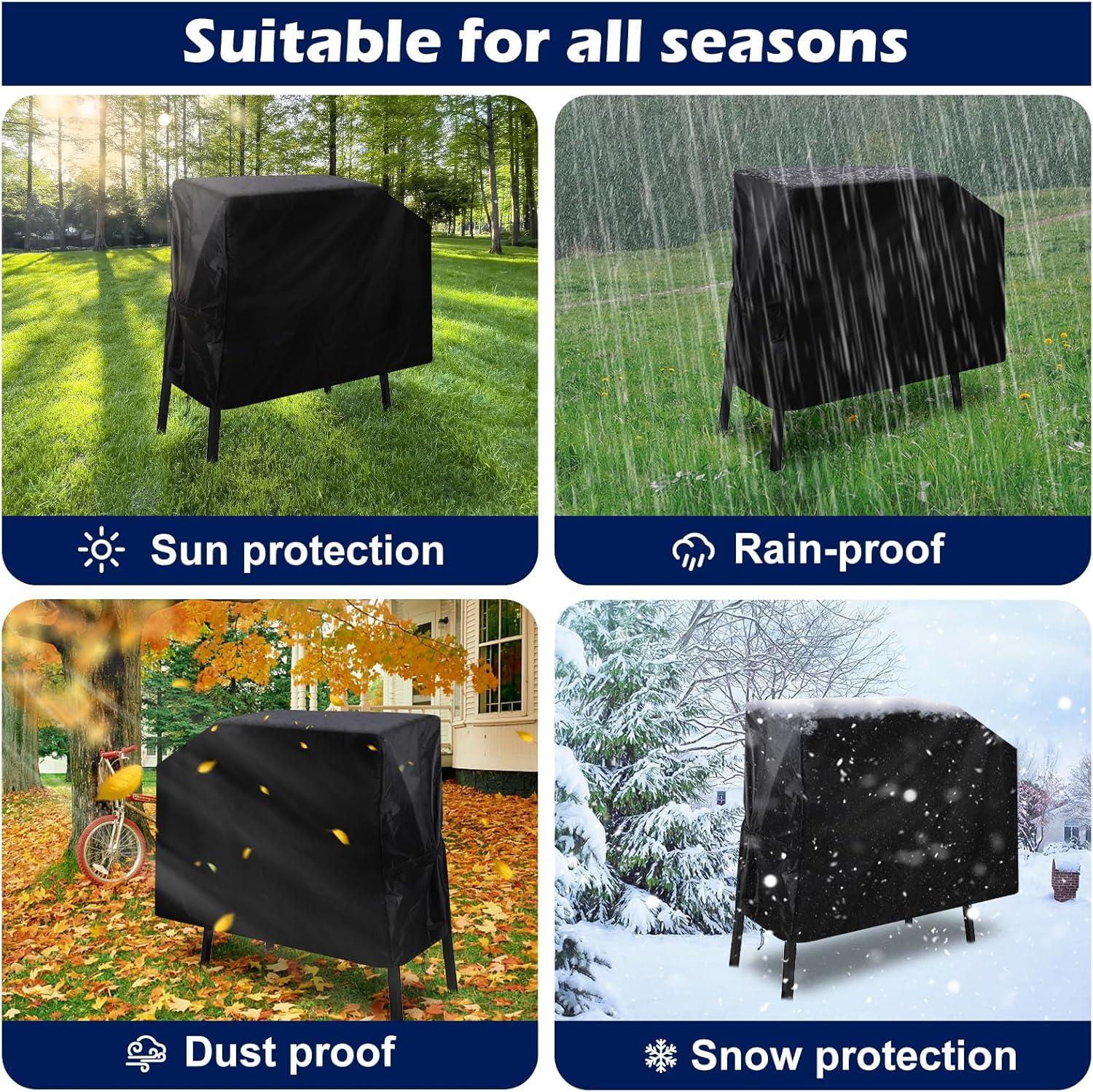 Griddle Grill Cover for Blackstone 22 inch and 17 inch with Hood and Stand, Waterproof UV Resistant Rip-Proof Material Griddle Cover - Black(Cover Only)