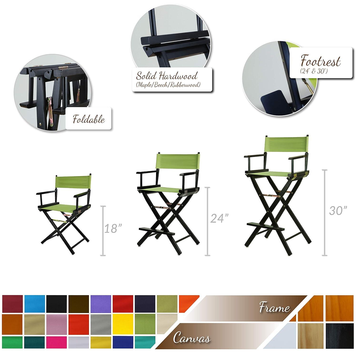 "30" Director's Chair White Frame-Olive Canvas"