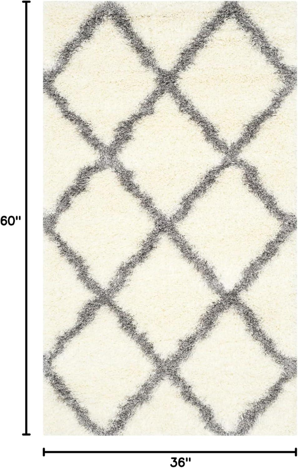 Montreal Shag SGM866 Power Loomed Indoor Accent Rug - Grey/Ivory - 3'x5' - Safavieh.