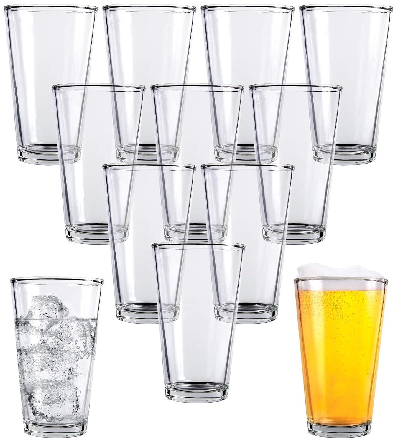 Kitchen Lux Store Beer Glass Drinking Glasses Restaurant and Bar Quality Glassware Set of 12