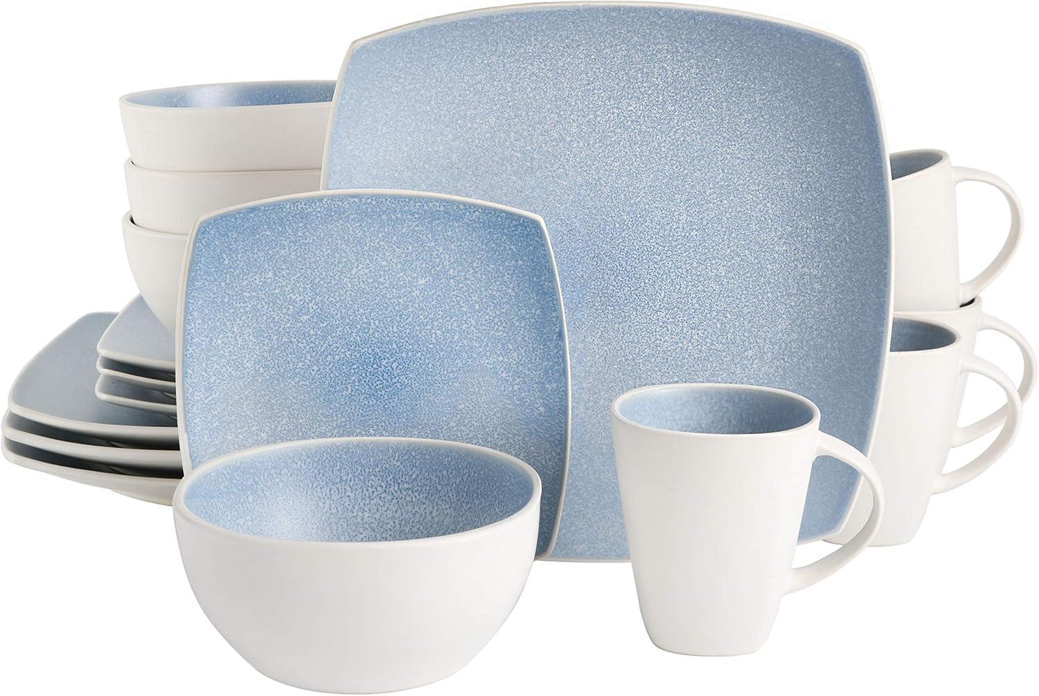 16pc Stoneware Soho Lounge Square Dinnerware Set - Gibson Soho Lounge