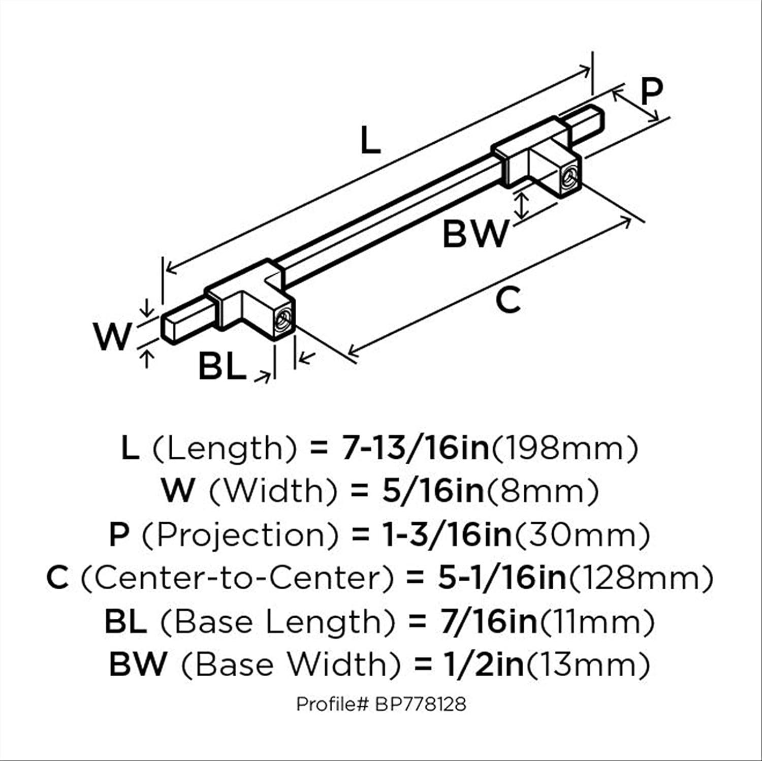 Urbanite 5 1/16" Center to Center Bar Pull