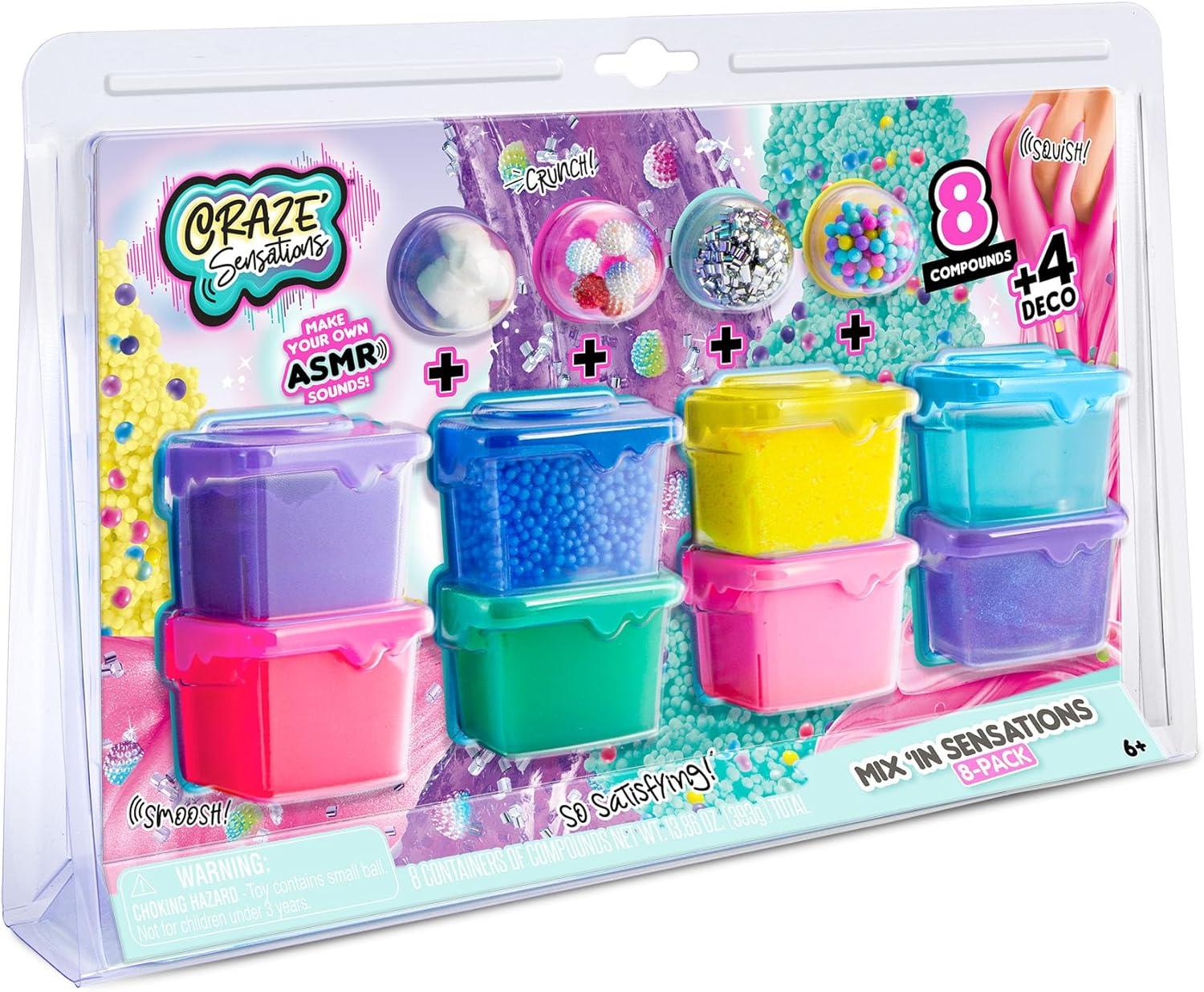 Canal Toys Craze’ Mix 'in Sensations Multicolor 8 Pack; Make your own ASMR Sounds; Awesome Effects and Sensations; includes 8 Different Compound Sensations, 8 Storage Containers, 8 Deco Mix'