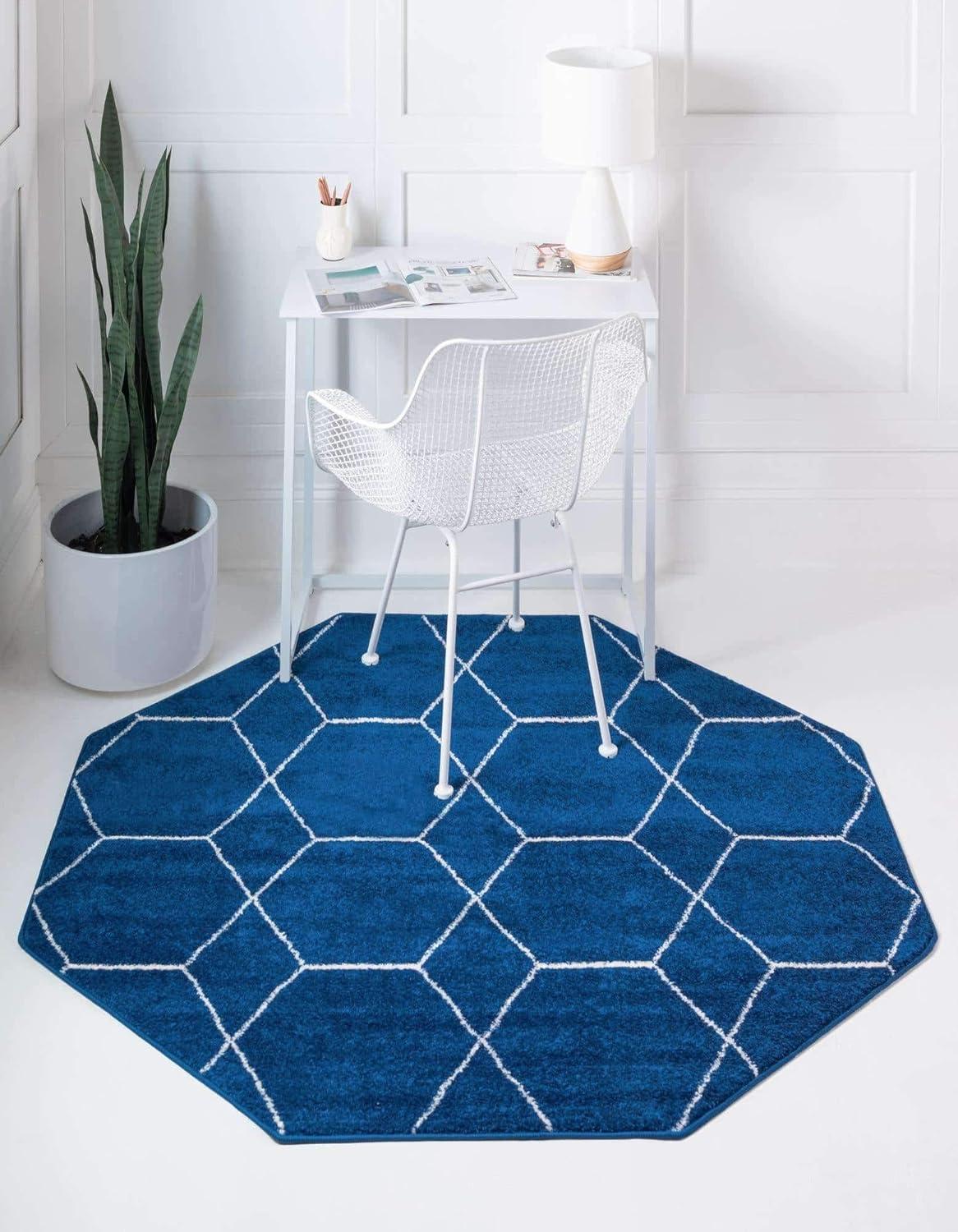 Unique Loom Trellis Frieze Geometric Trellis Indoor Woven Area Rug